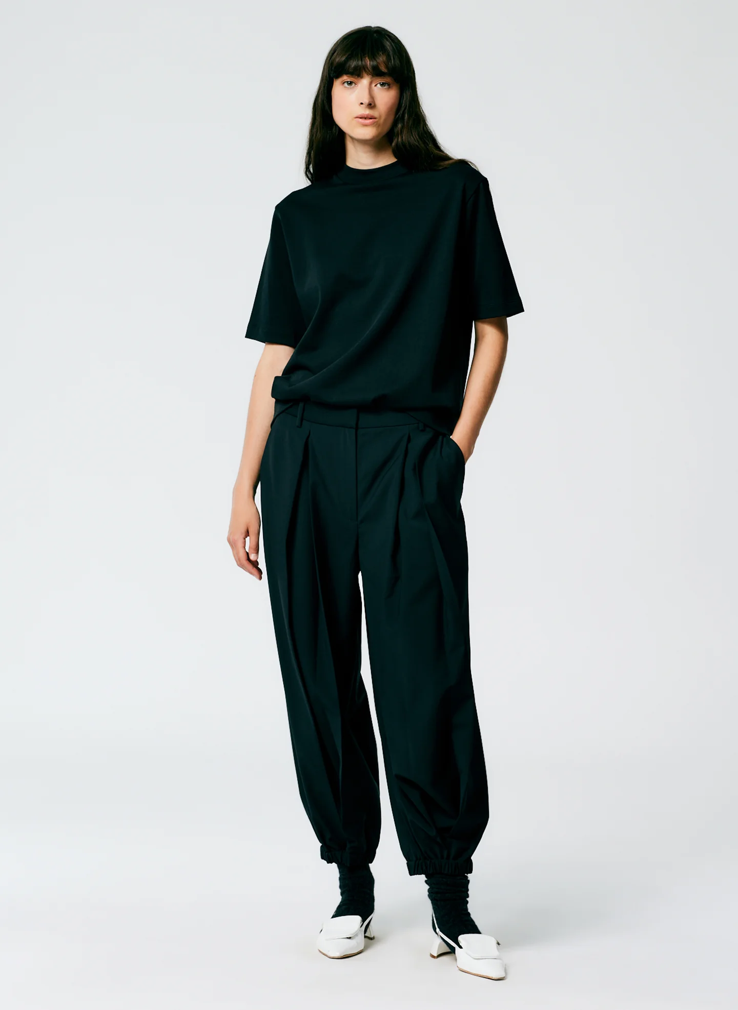 Tropical Wool Pleated Balloon Pant - Regular