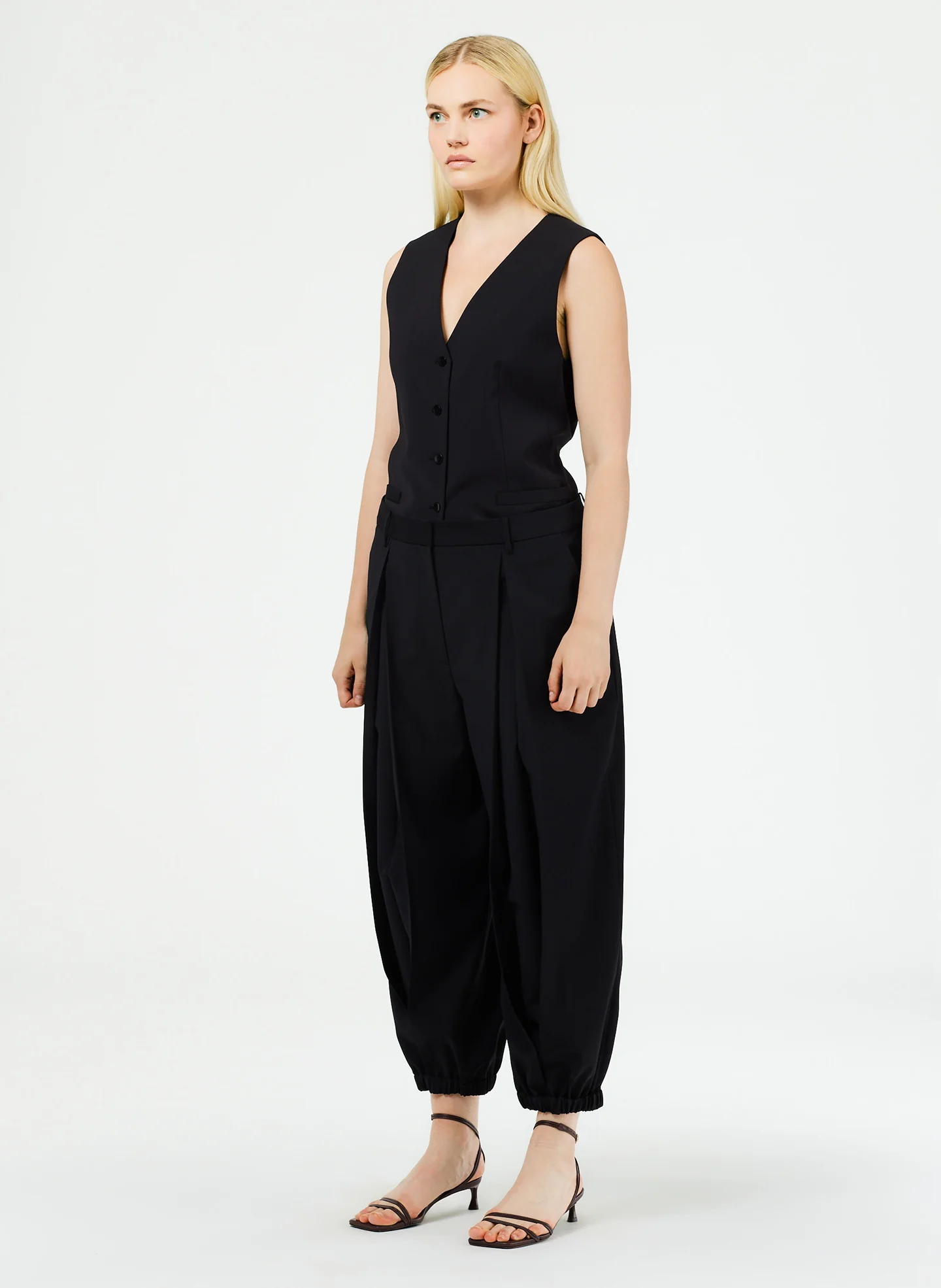 Tropical Wool Pleated Balloon Pant - Long - Image 2