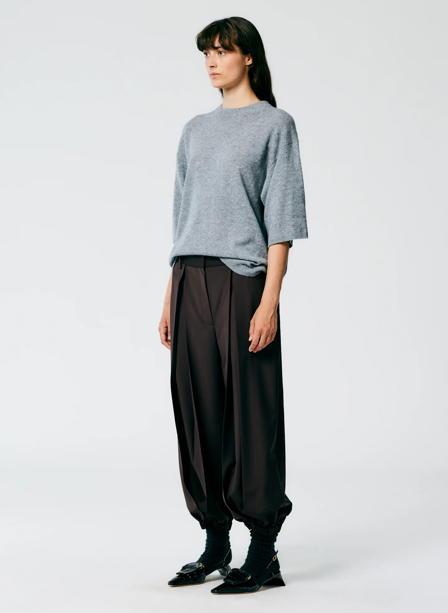 Tropical Wool Pleated Balloon Pant - Long - Image 2