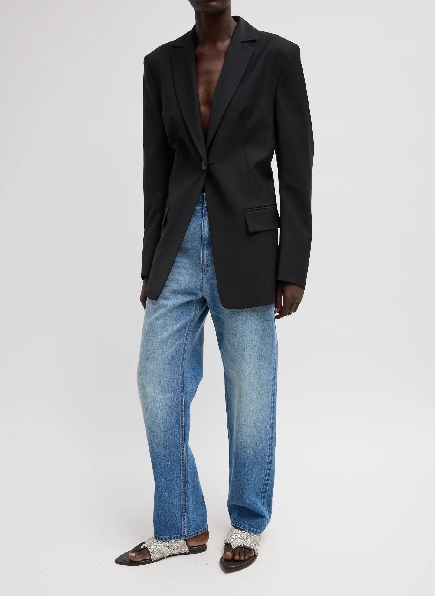 Tropical Wool Sculpted Blazer - Image 7