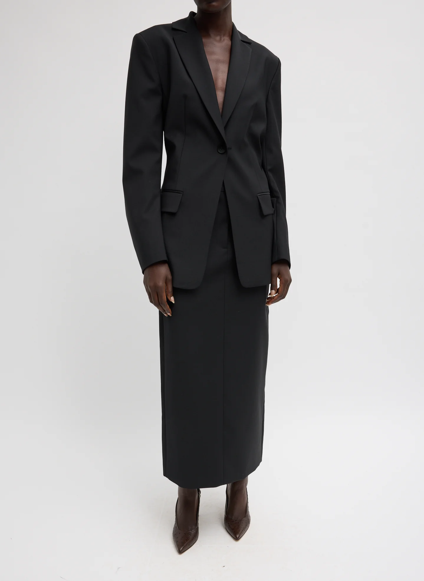 Tropical Wool Sculpted Blazer - Image 9