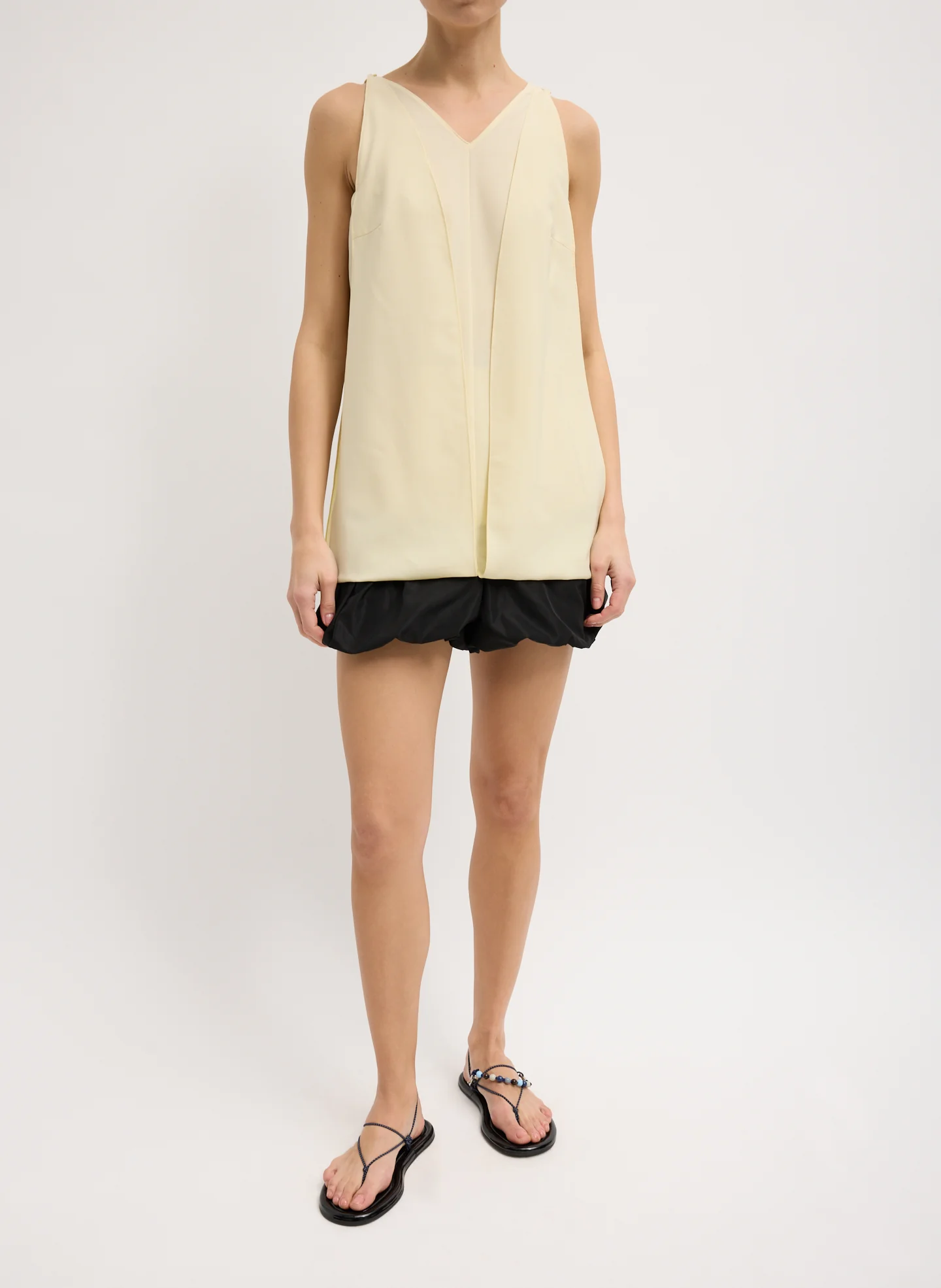 Tropical Wool Sleeveless Paneled Tunic - Image 2