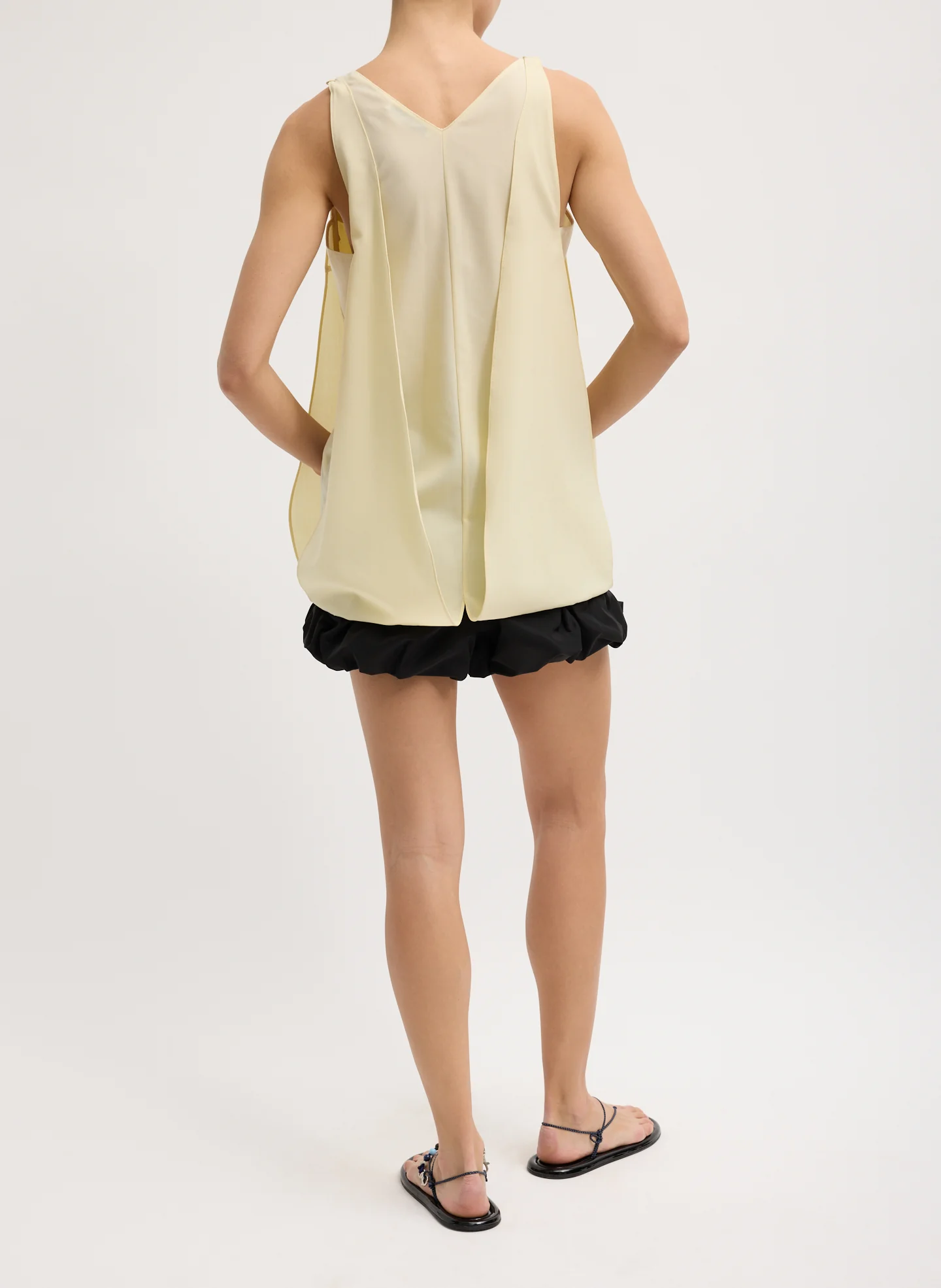 Tropical Wool Sleeveless Paneled Tunic - Image 3