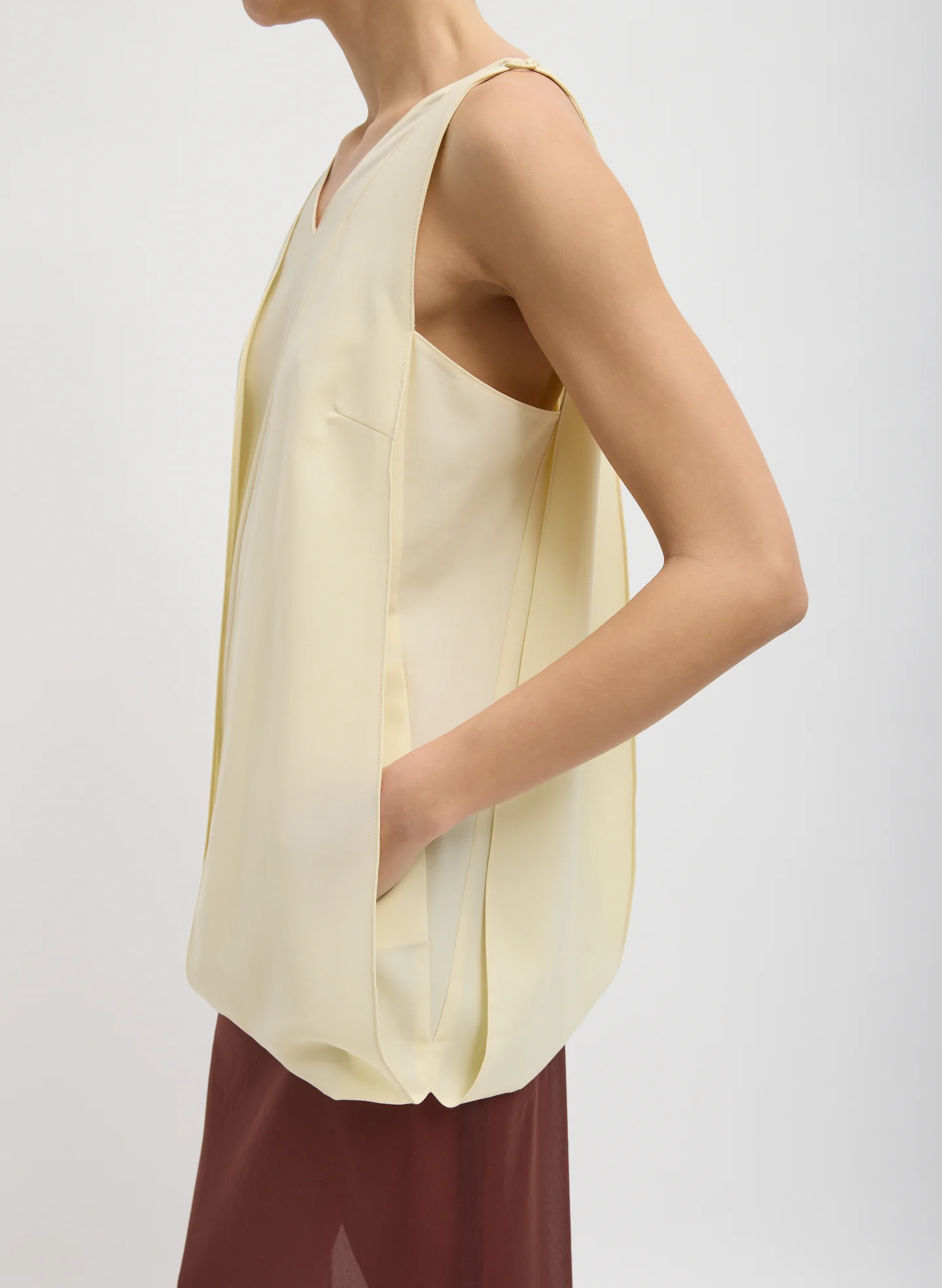 Tropical Wool Sleeveless Paneled Tunic - Image 8