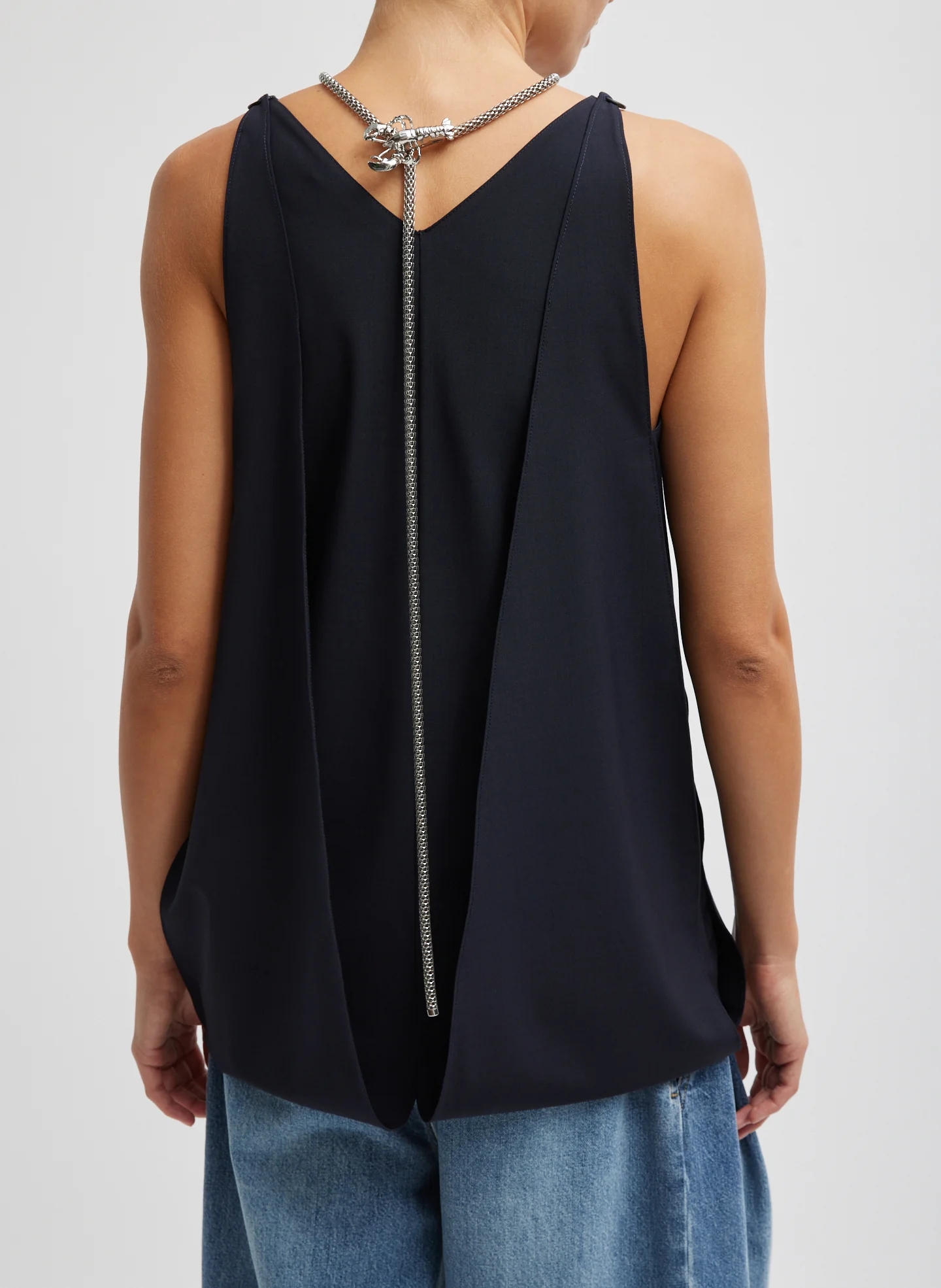 Tropical Wool Sleeveless Paneled Tunic - Image 3