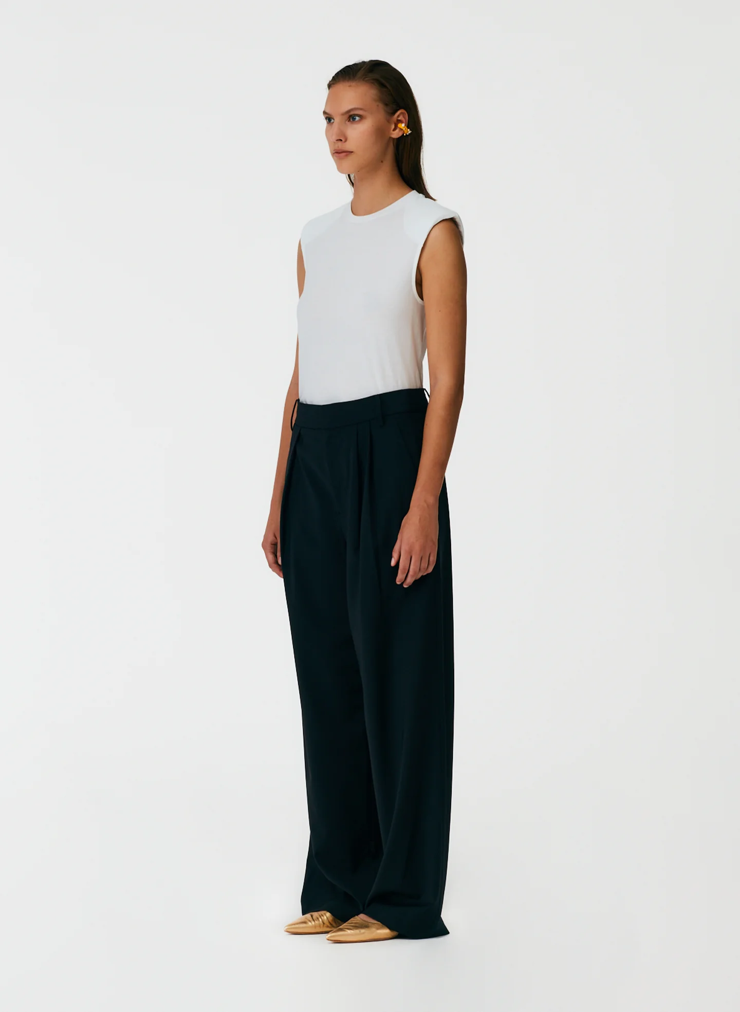 Tropical Wool Stella Pant with Removable Ankle Bands - Image 2