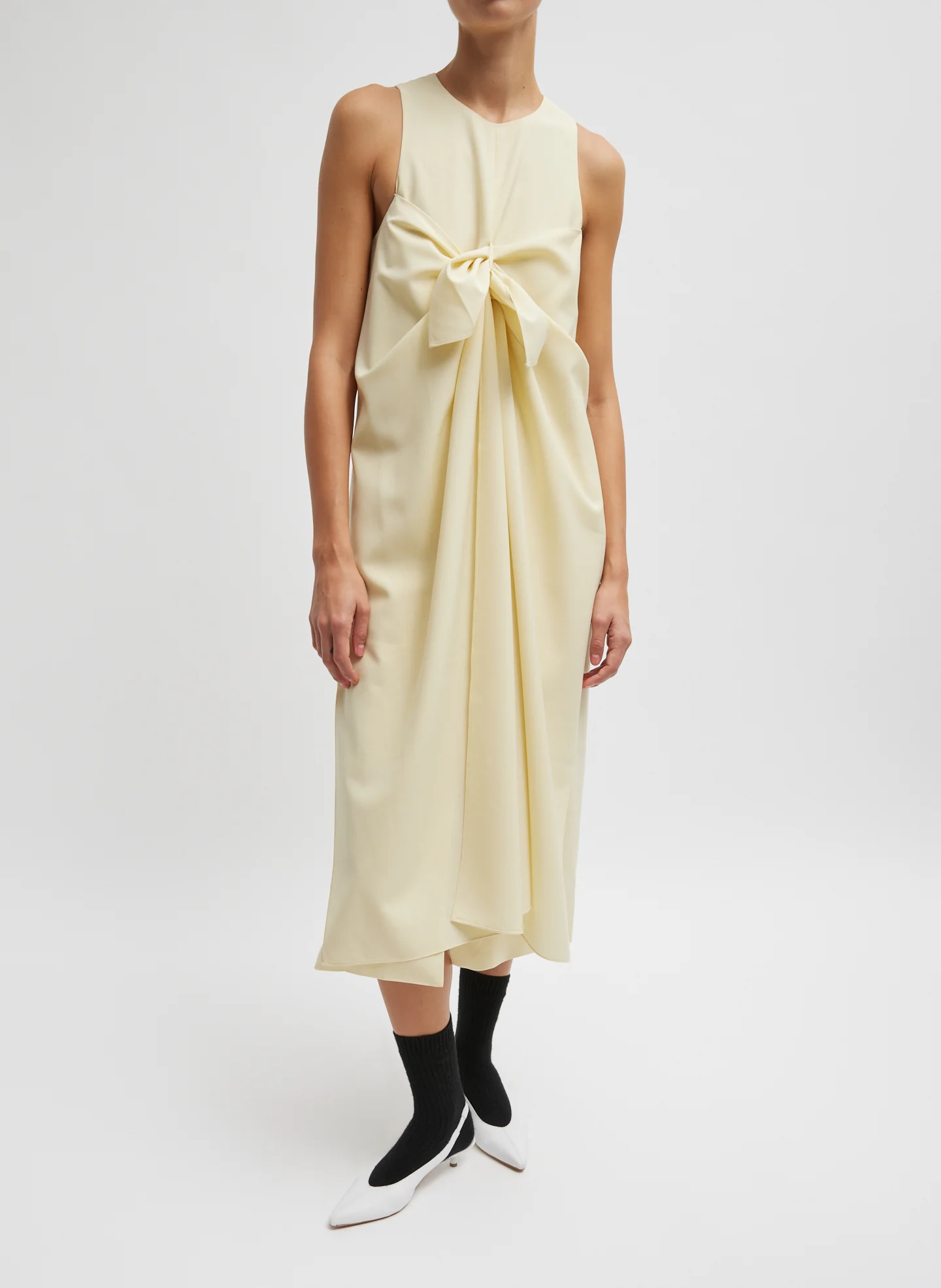 Tropical Wool Tie Front Dress - Image 4