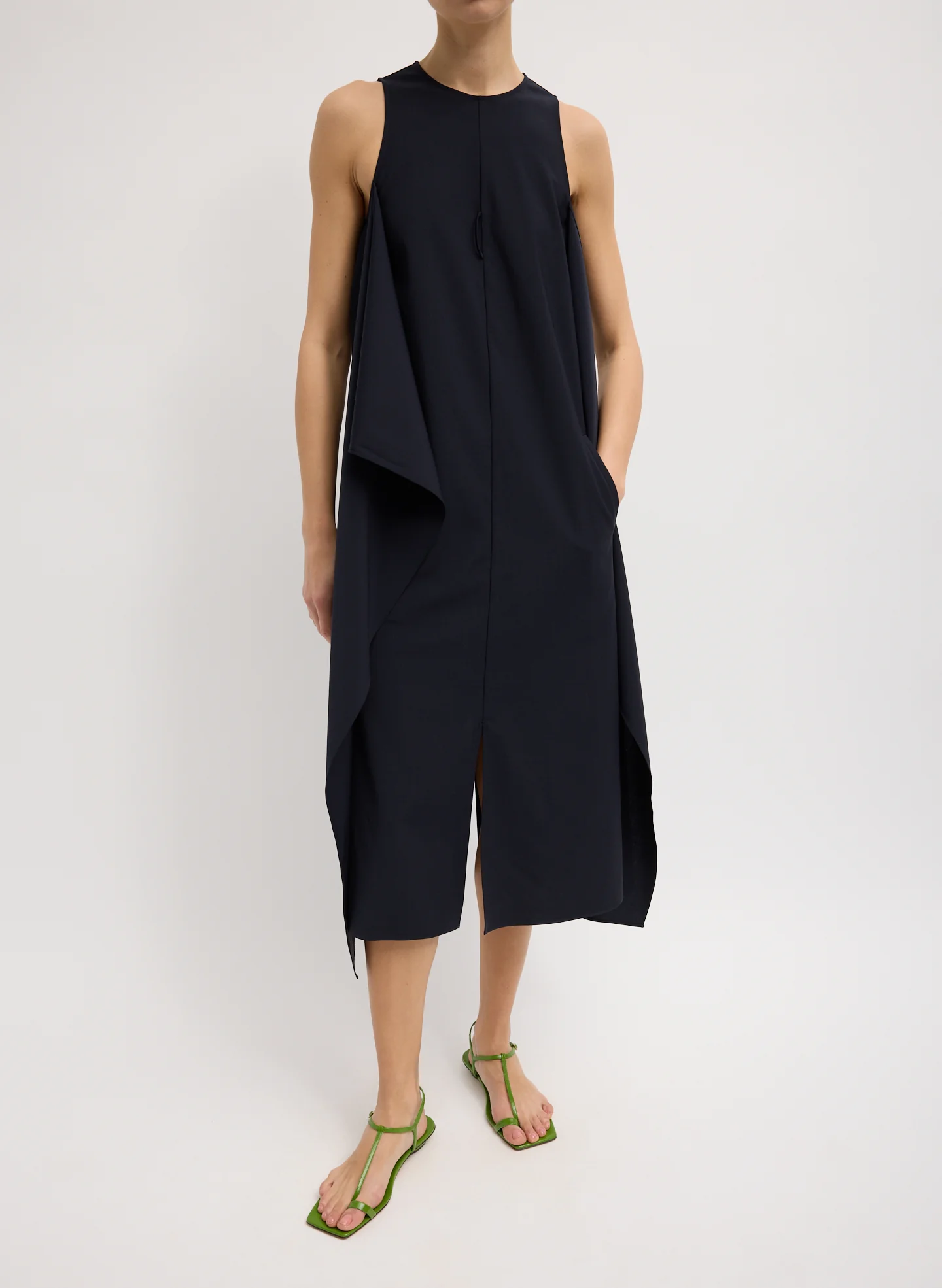 Tropical Wool Tie Front Dress - Image 3