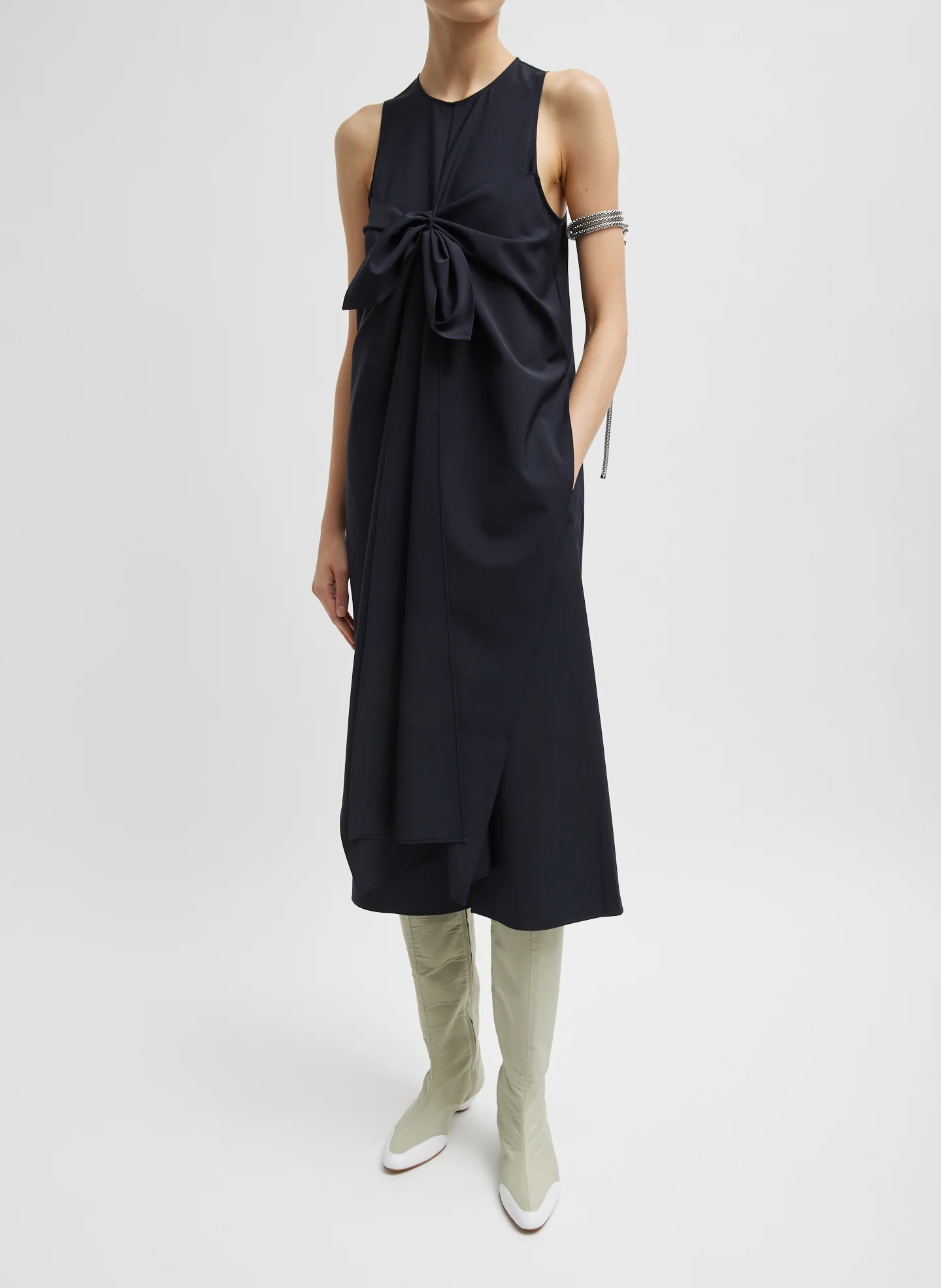 Tropical Wool Tie Front Dress - Image 8