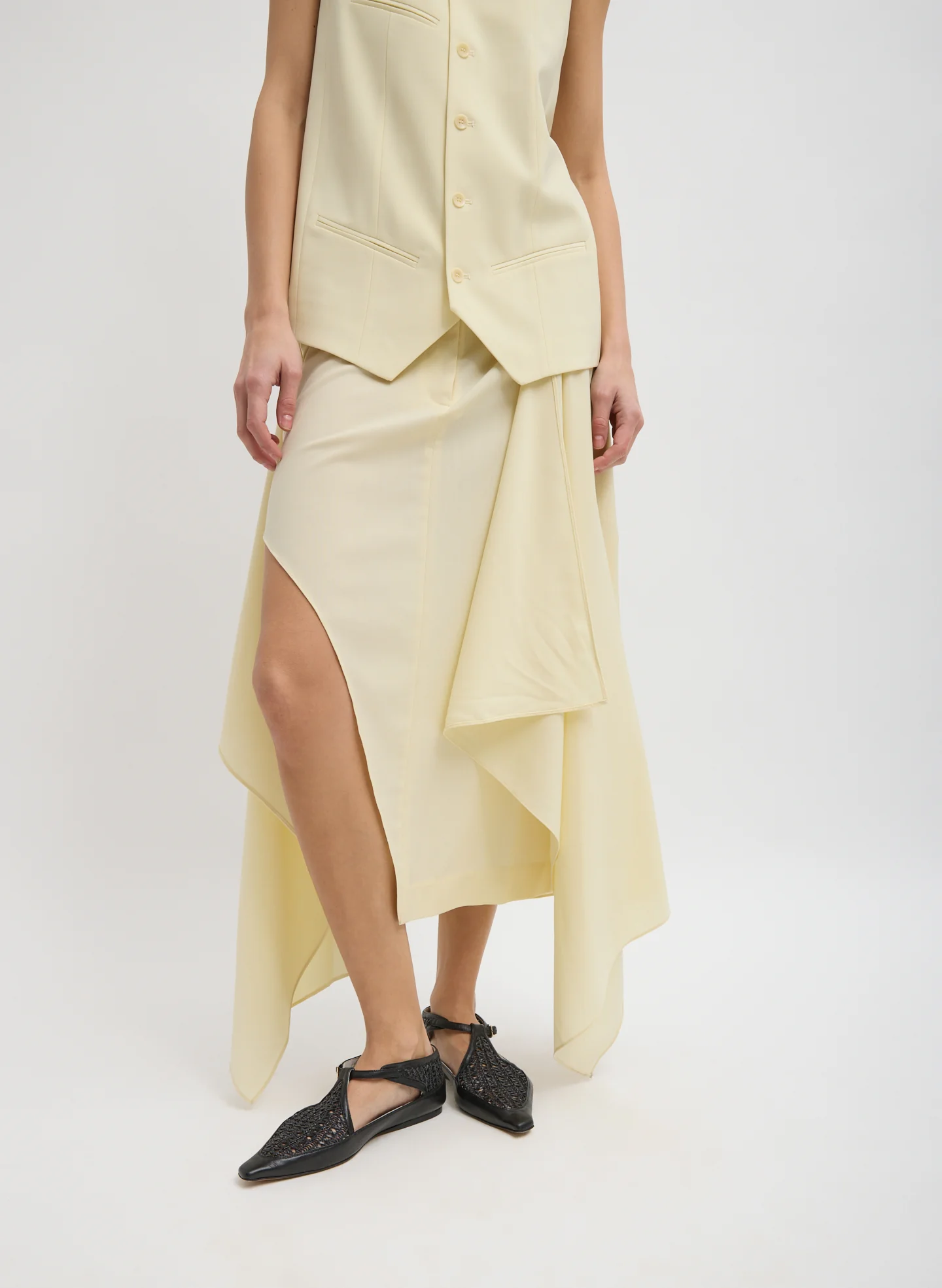 Tropical Wool Tie Front Trouser Skirt - Image 2