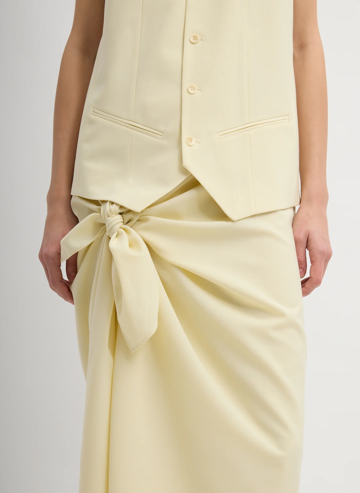 Tropical Wool Tie Front Trouser Skirt - Image 3