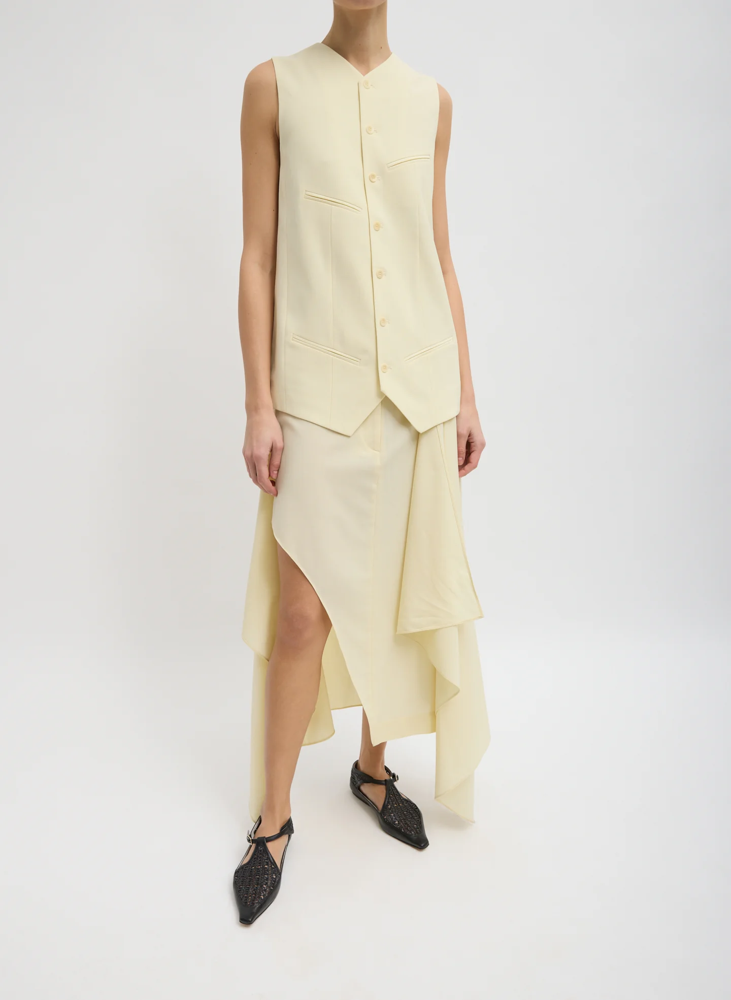 Tropical Wool Tie Front Trouser Skirt - Image 5