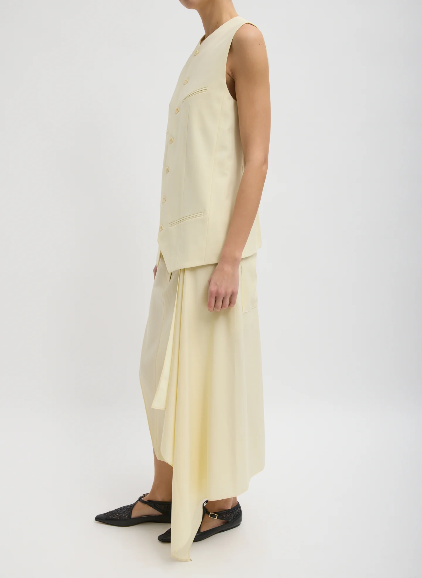 Tropical Wool Tie Front Trouser Skirt - Image 6