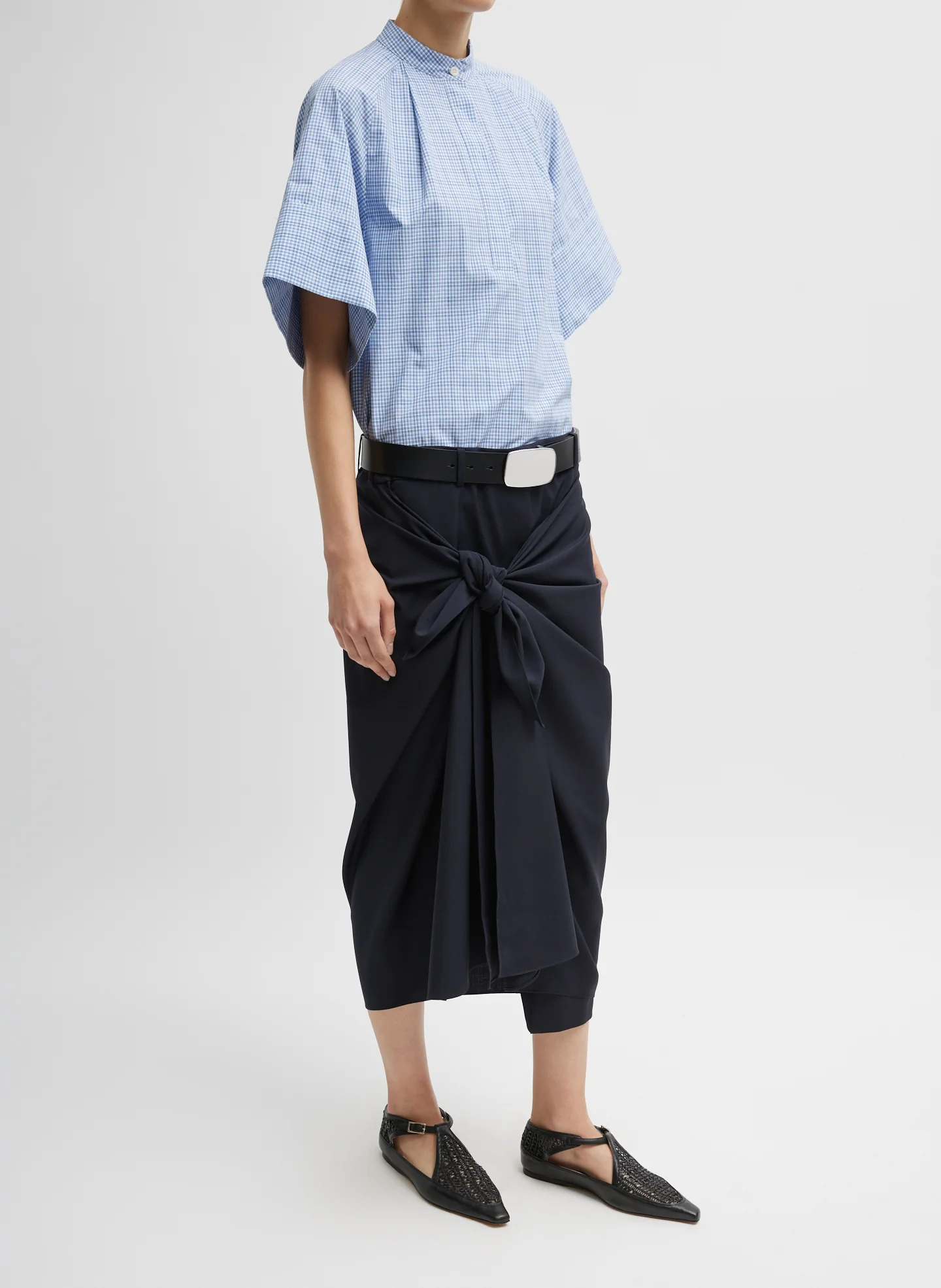Tropical Wool Tie Front Trouser Skirt - Image 5