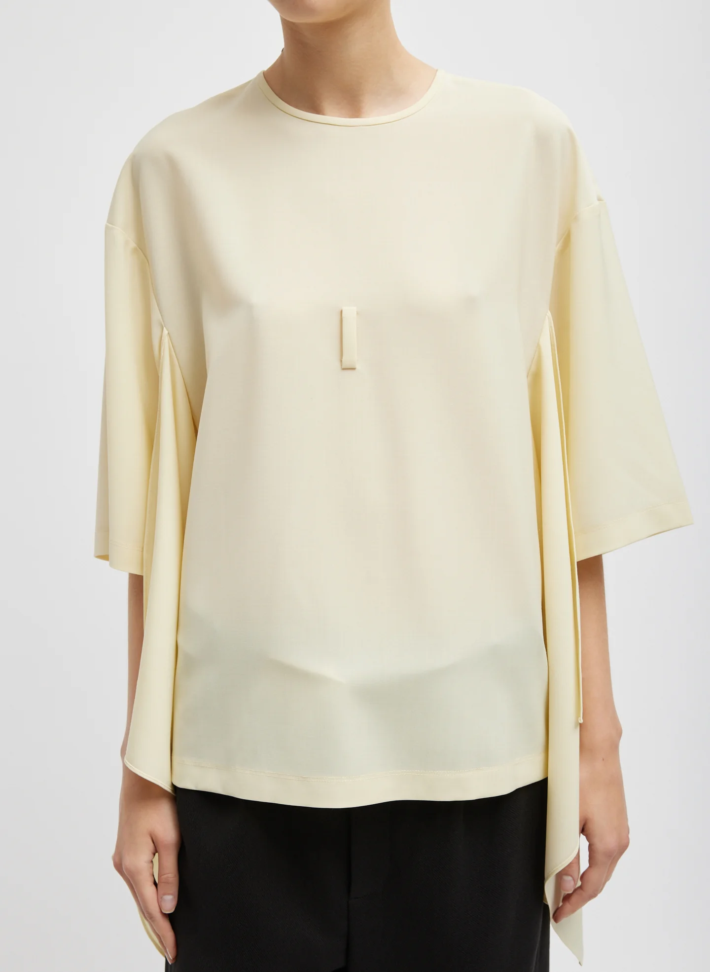 Tropical Wool Tie Front T-Shirt - Image 2