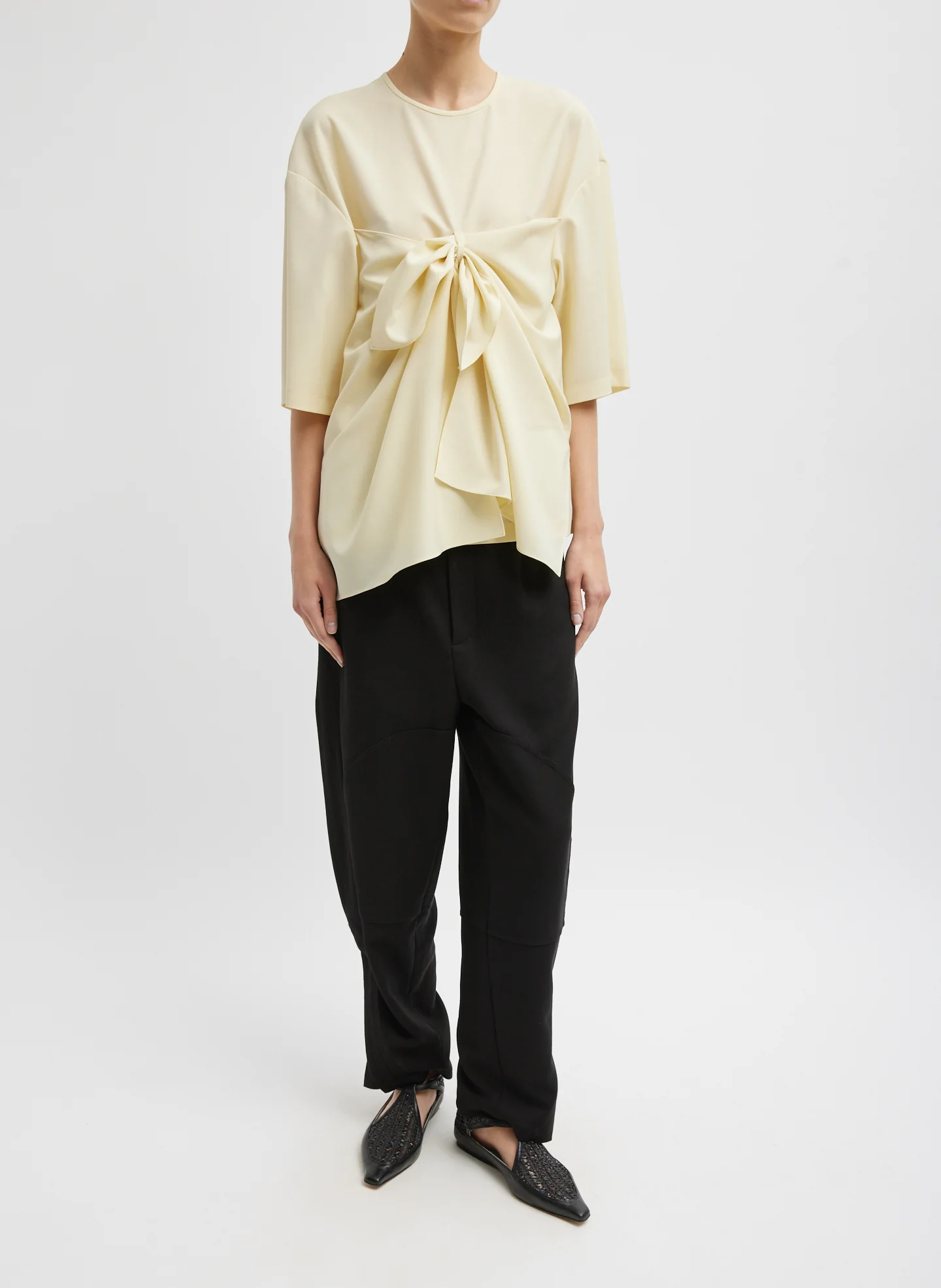 Tropical Wool Tie Front T-Shirt - Image 4