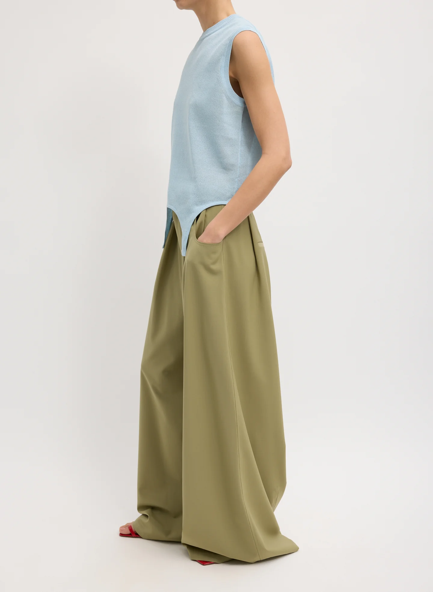 Tropical Wool Walker Wide Leg Pant - Image 2