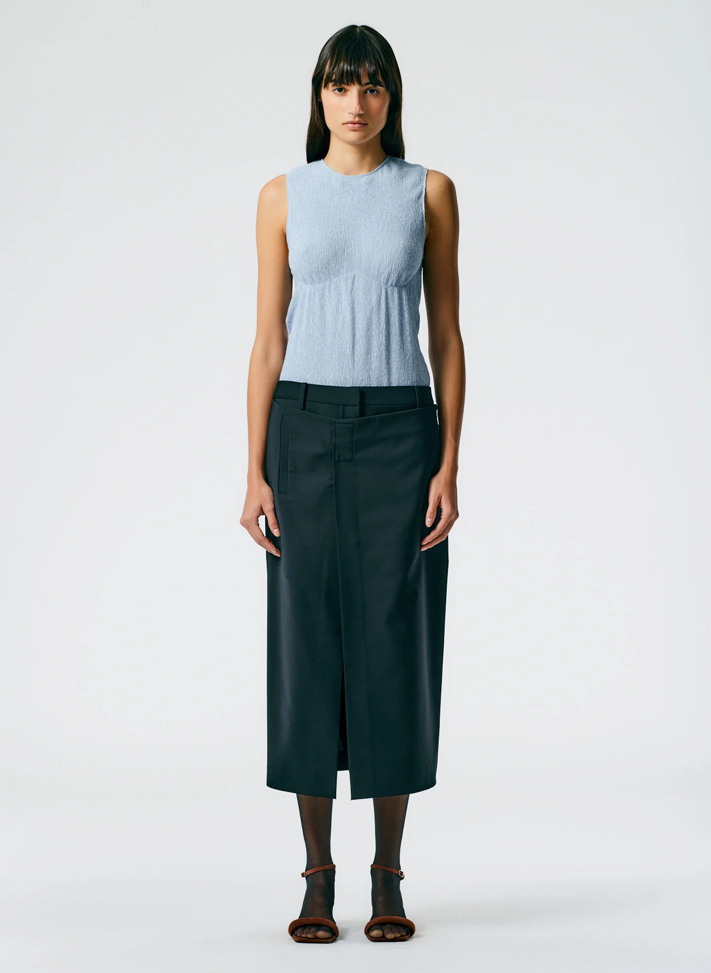 Tropical Wool Wrap Trouser Skirt - Image 3
