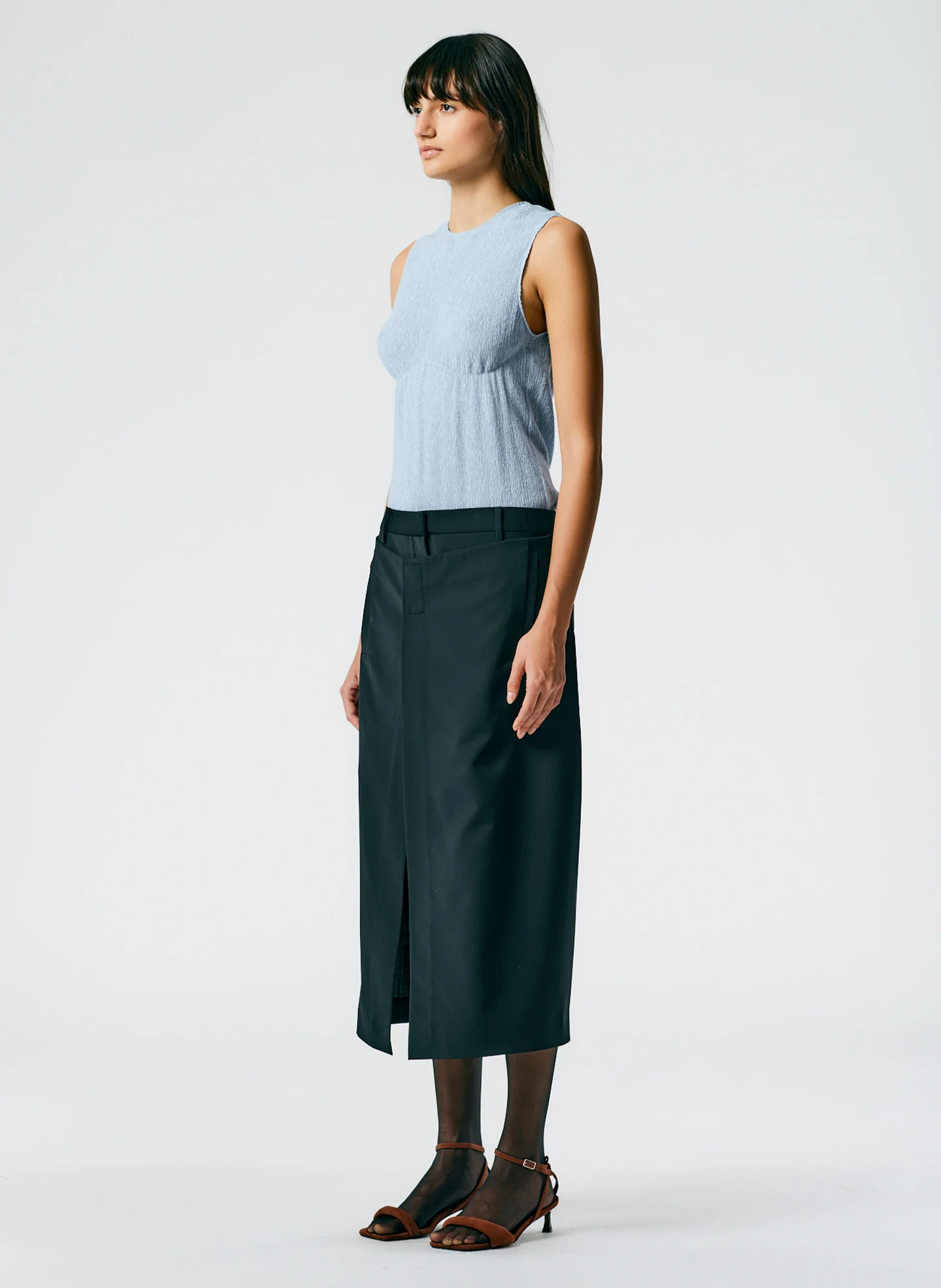 Tropical Wool Wrap Trouser Skirt - Image 4