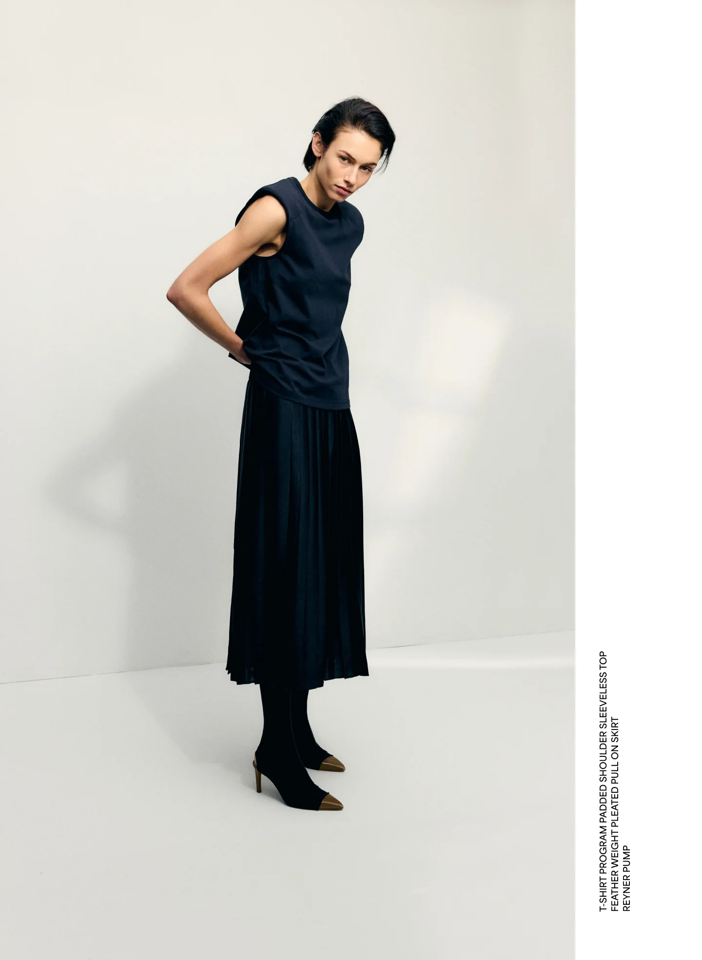 Padded Shoulder Sleeveless T-Shirt - Image 2