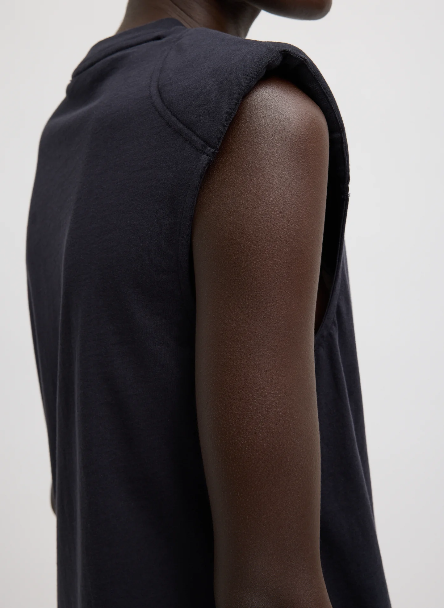Padded Shoulder Sleeveless T-Shirt - Image 5