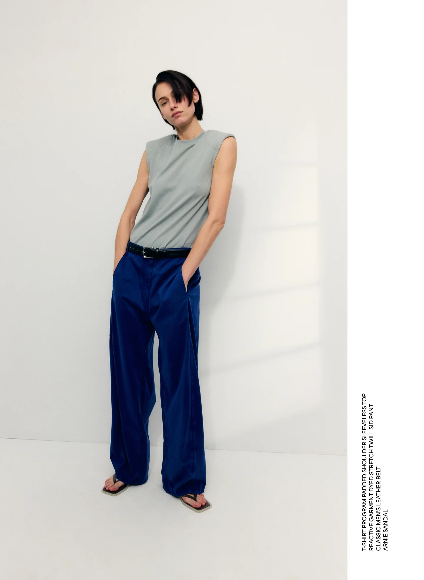 Padded Shoulder Sleeveless T-Shirt - Image 2