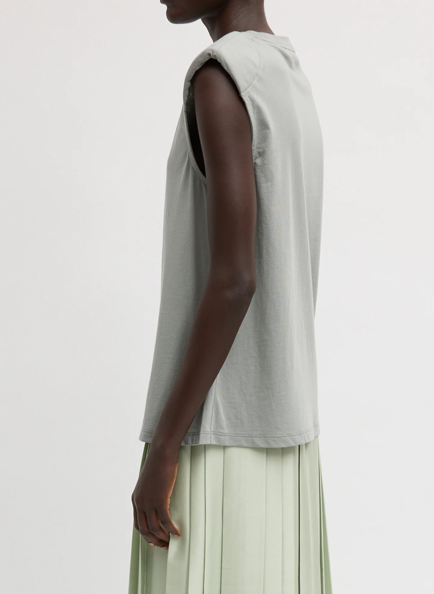 Padded Shoulder Sleeveless T-Shirt - Image 4
