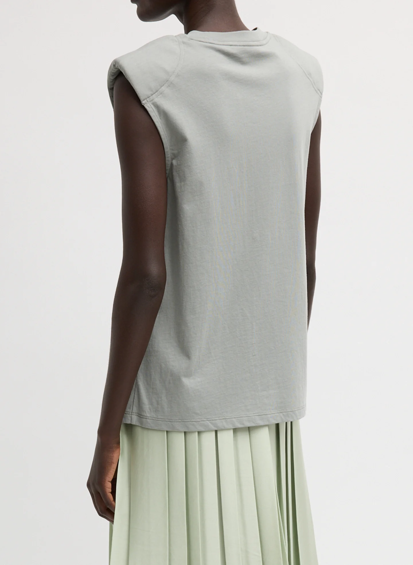 Padded Shoulder Sleeveless T-Shirt - Image 5