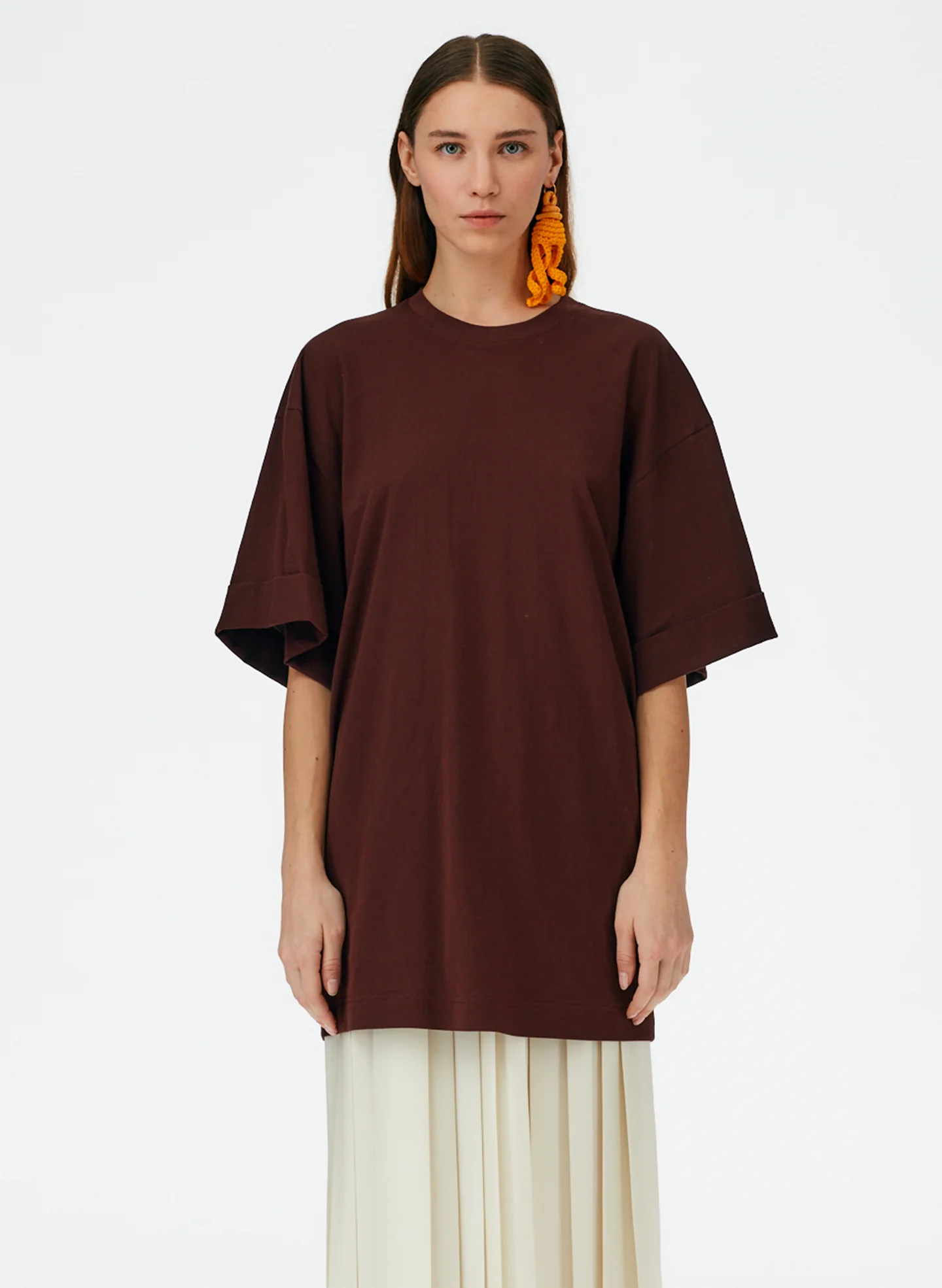 T-Shirting Rolled Sleeve Tunic