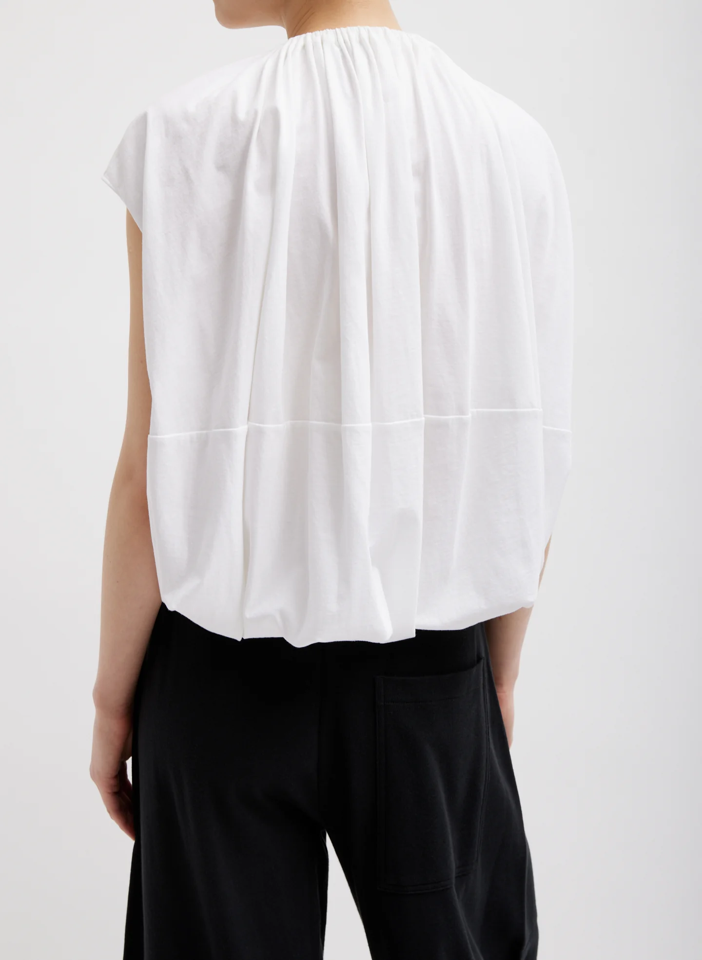 T-Shirting Shirred Neck Circular Top - Image 2