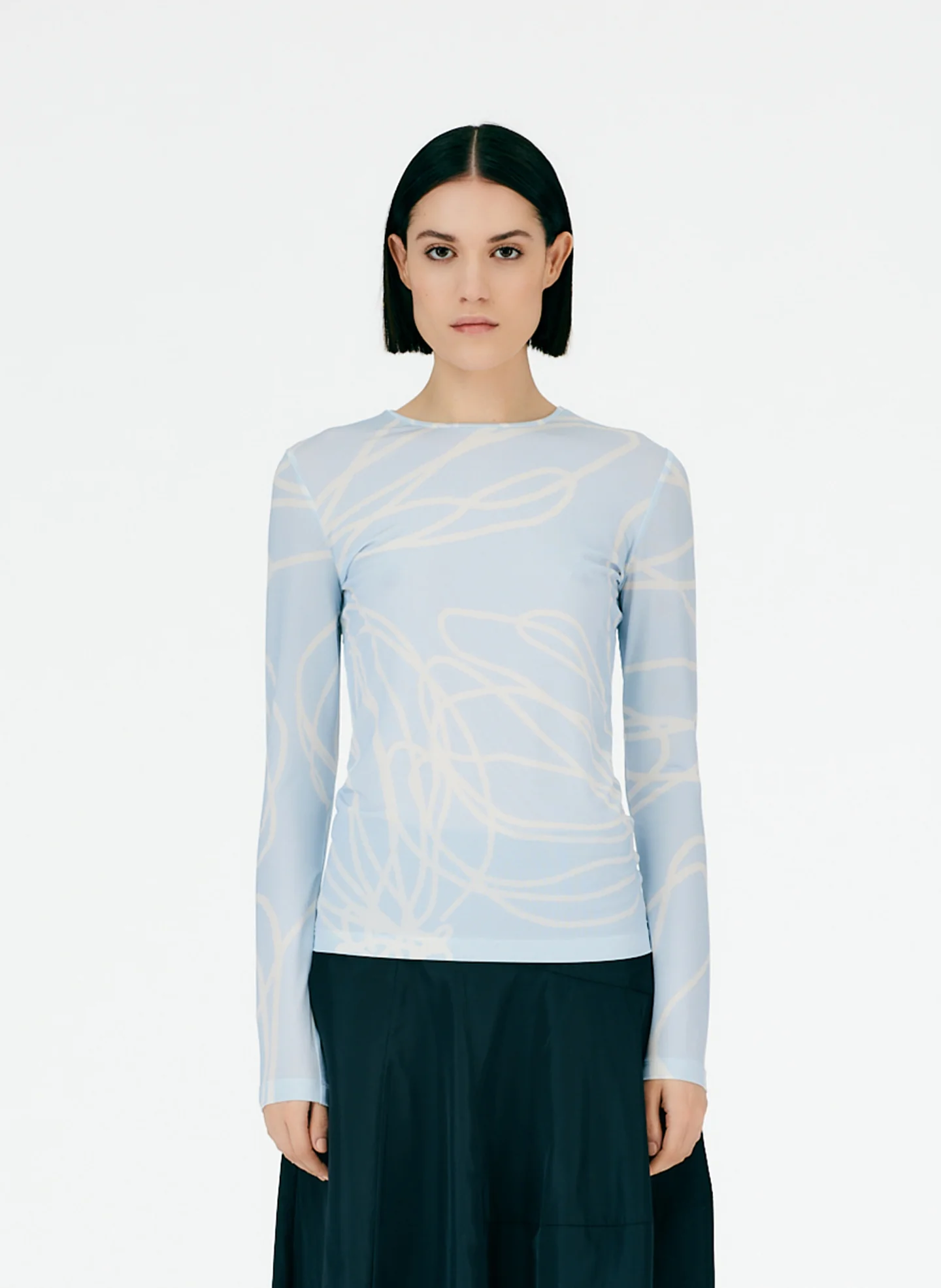 Tulipe All Over Jersey Fitted Long Sleeve T-Shirt