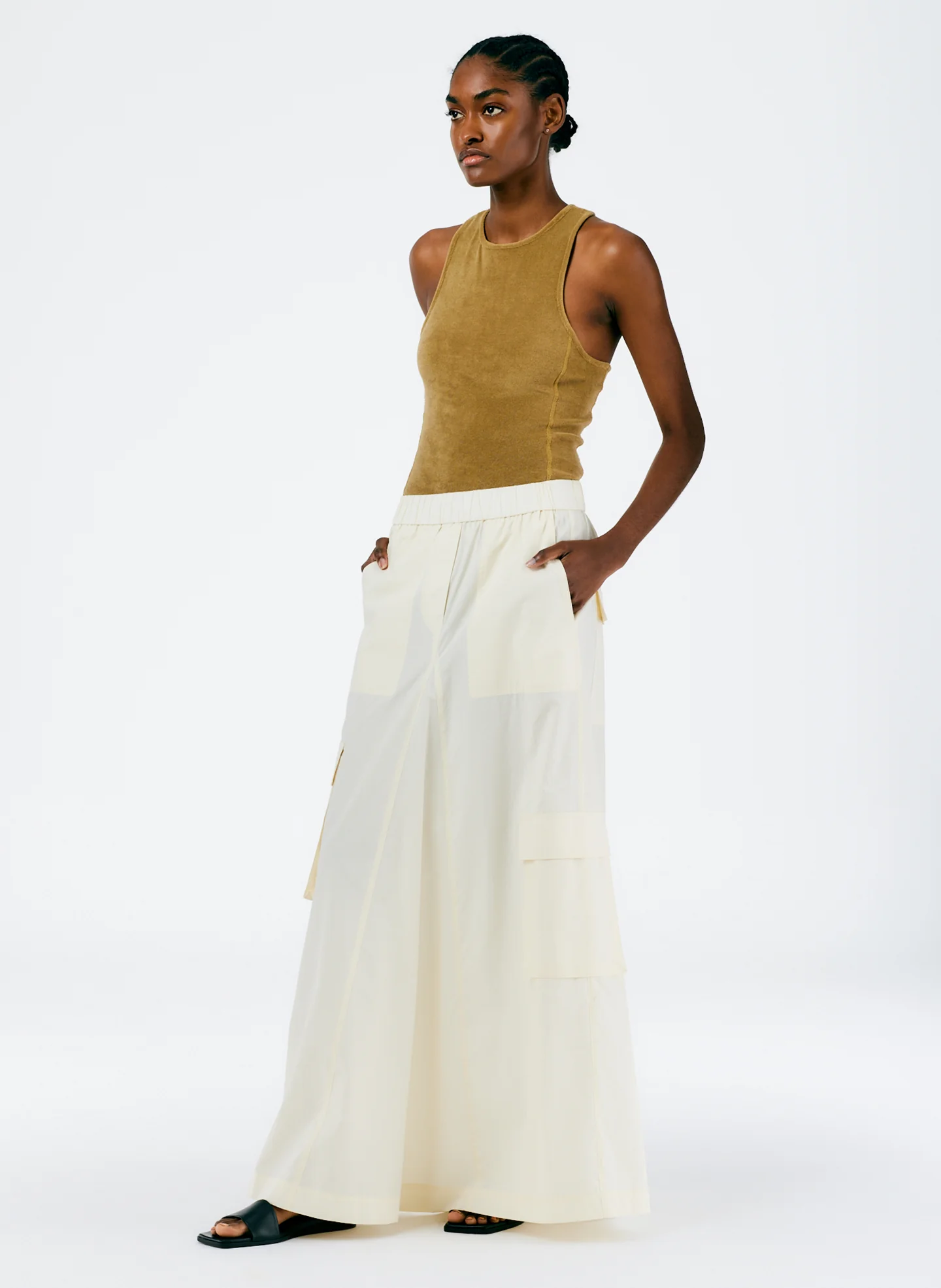 Vintage Cotton Pull On Cargo Godet Skirt - Image 3