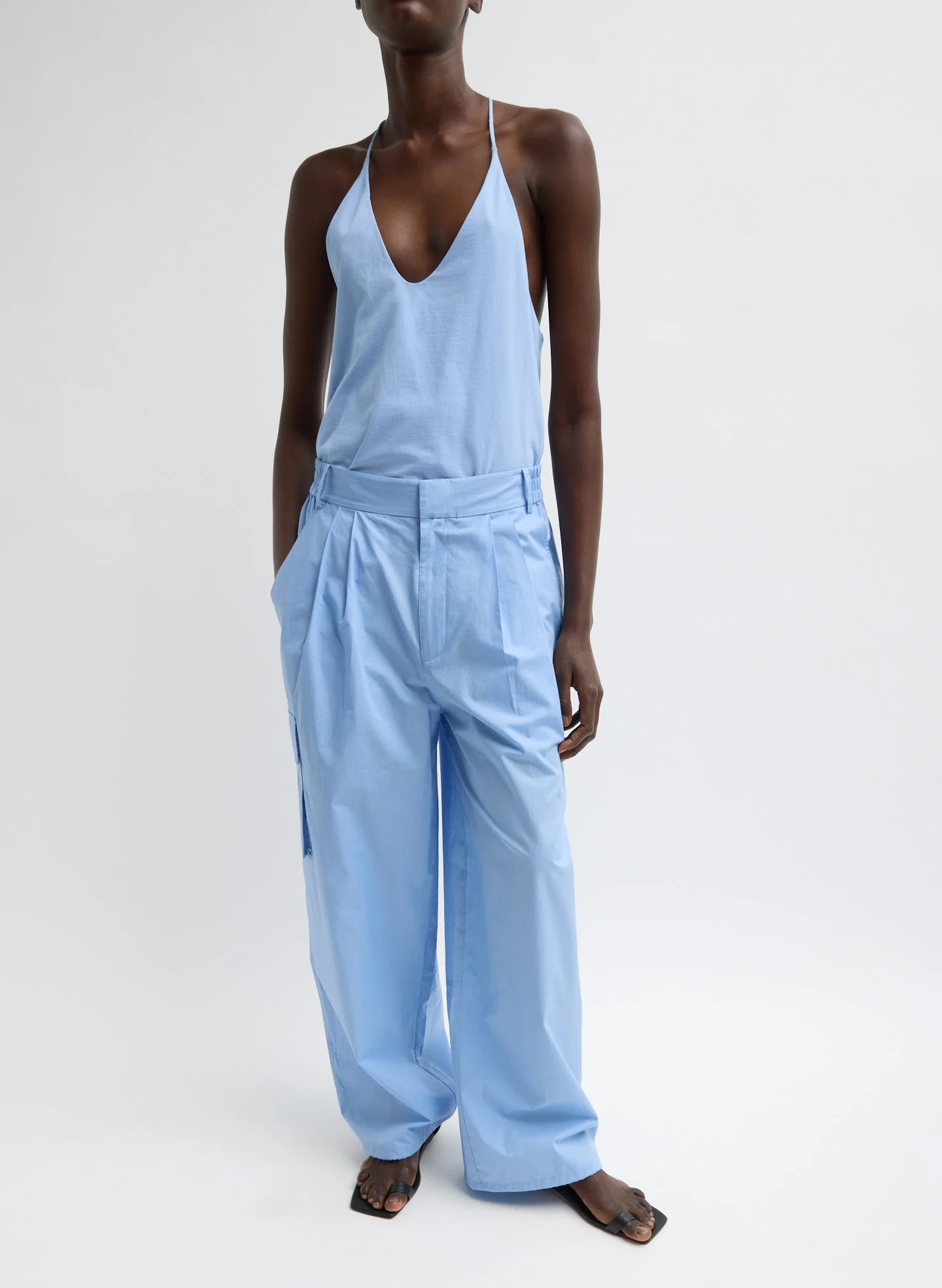 Vintage Cotton Wide Leg Pull On Cargo Pant