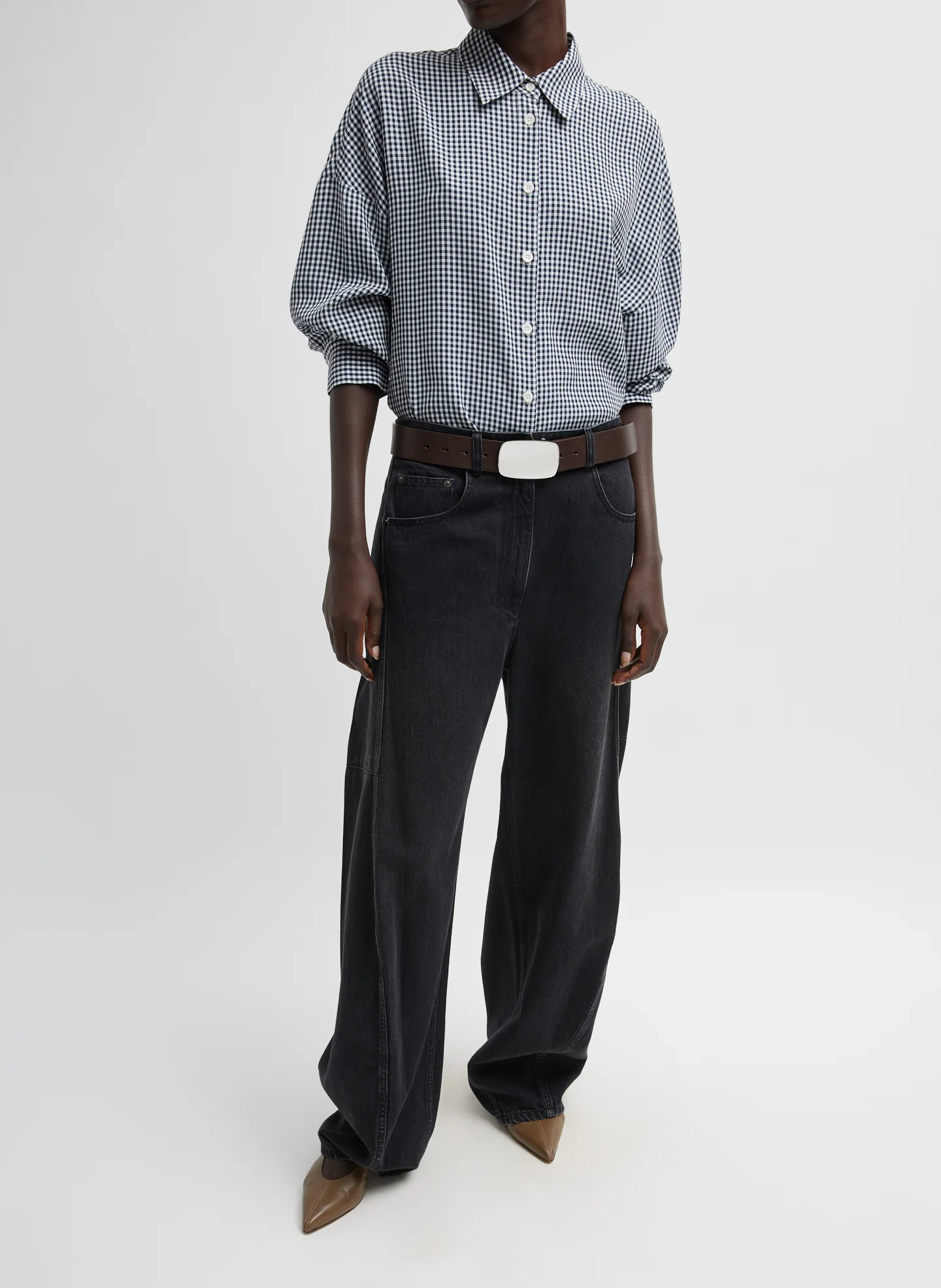 Viscose Gingham Oversized Shirt