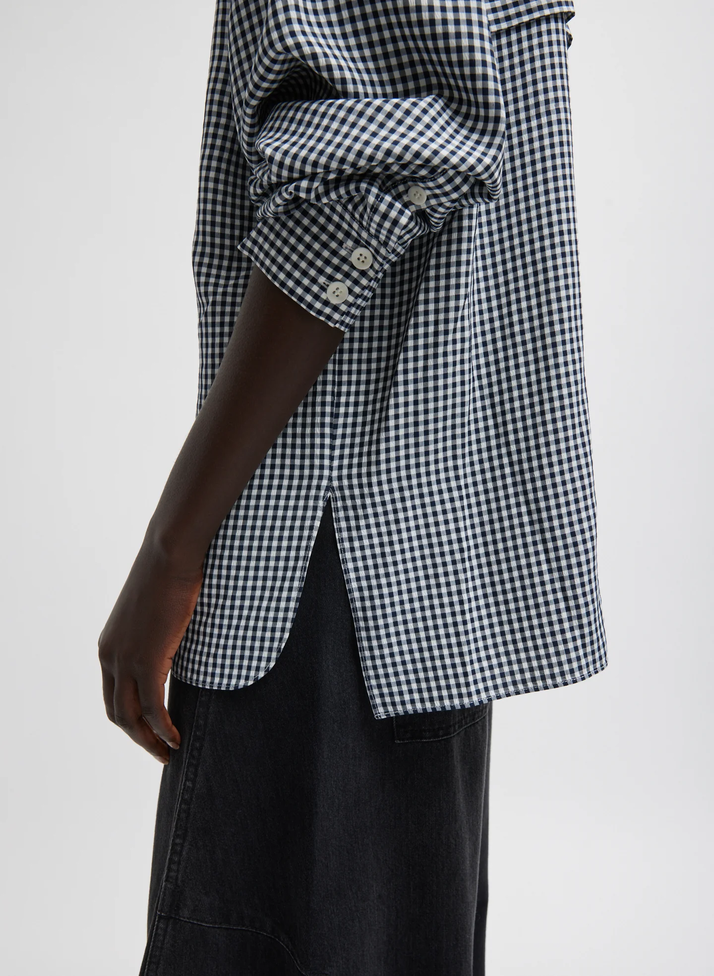 Viscose Gingham Oversized Shirt - Image 4