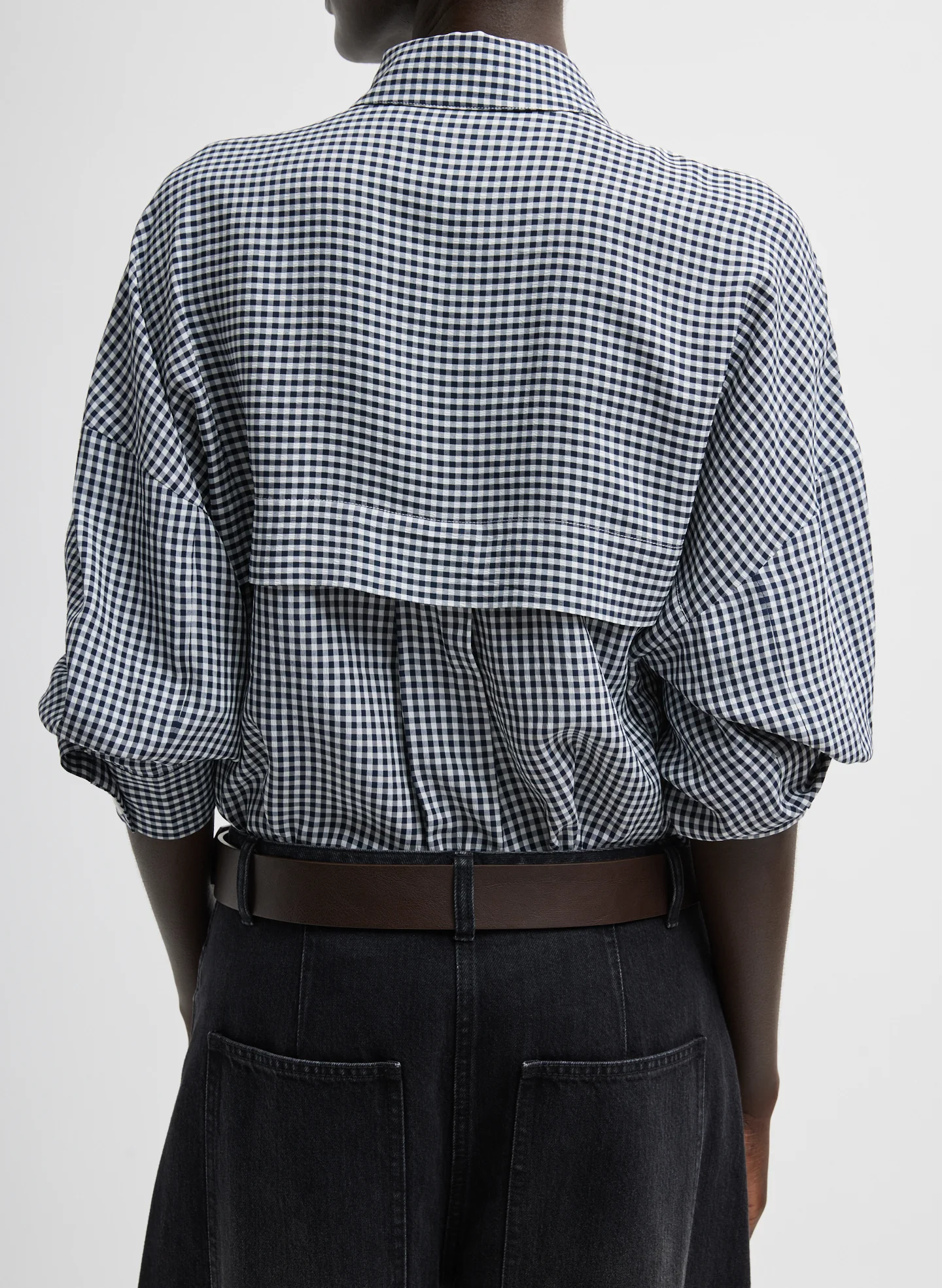 Viscose Gingham Oversized Shirt - Image 5