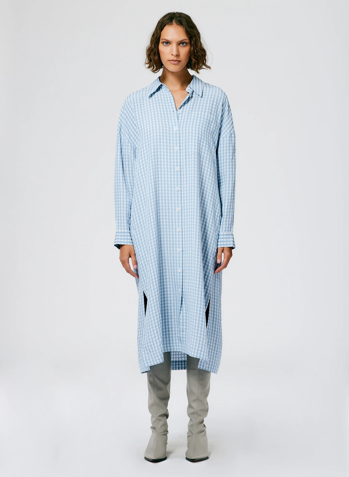 Viscose Gingham Shirtdress
