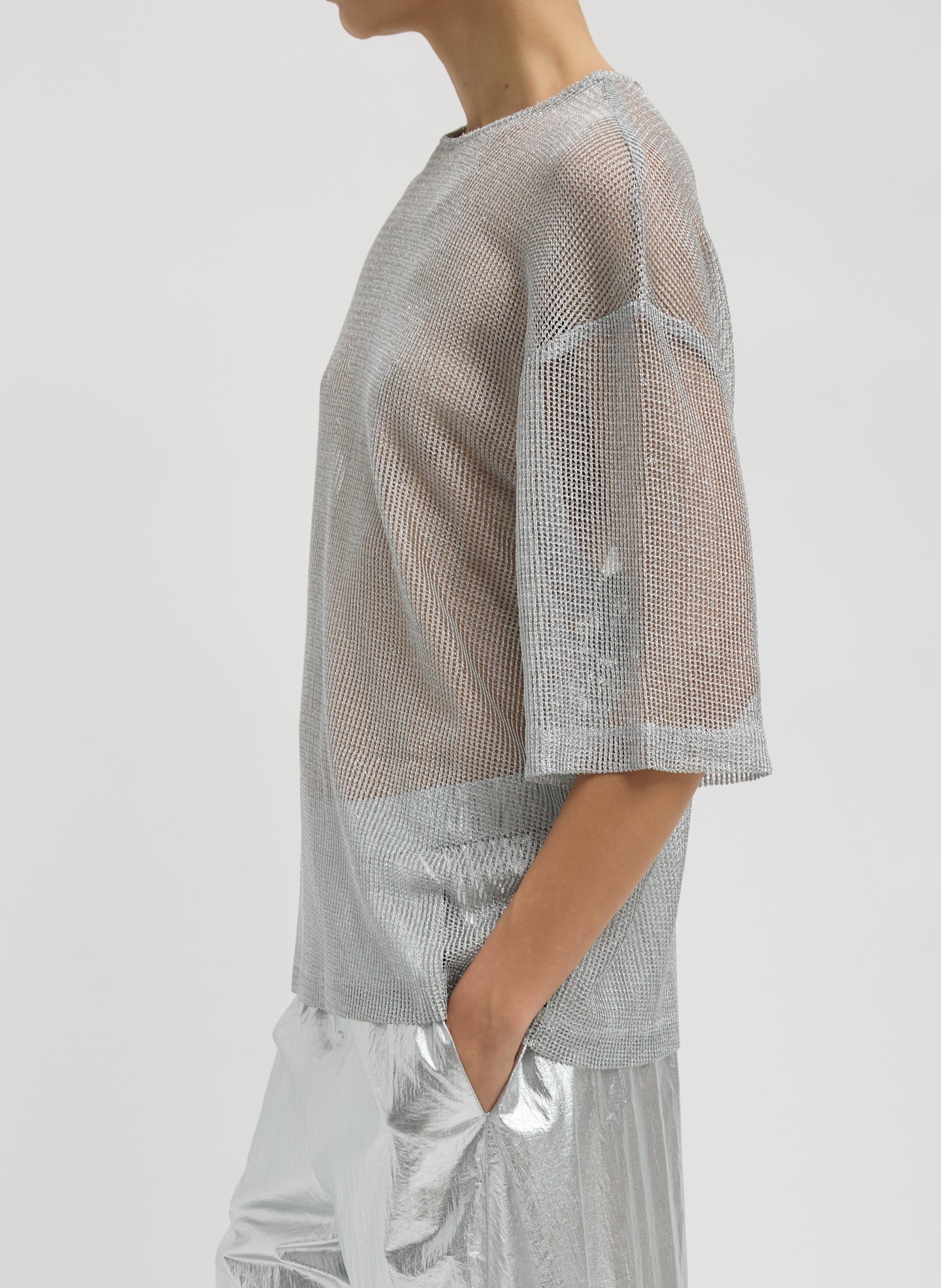Viscose Metallic Mesh Easy T-Shirt - Image 3