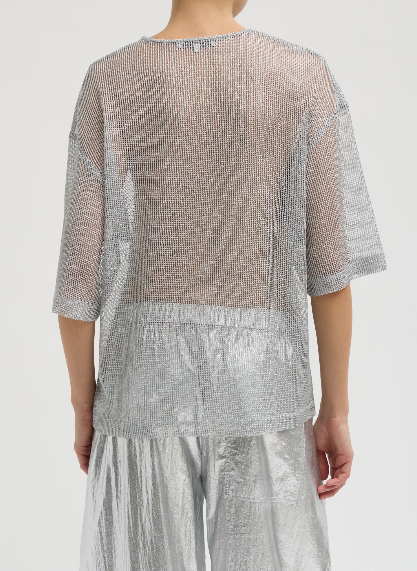 Viscose Metallic Mesh Easy T-Shirt - Image 4