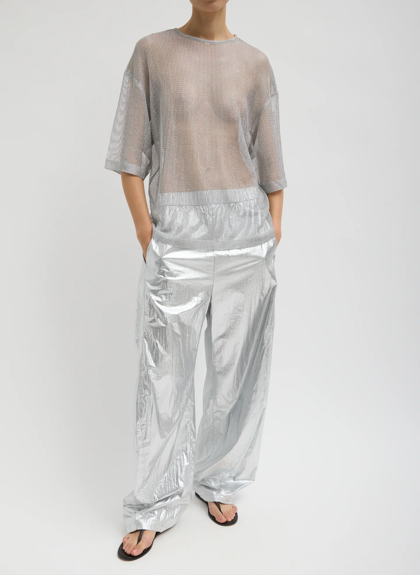 Viscose Metallic Mesh Easy T-Shirt - Image 5