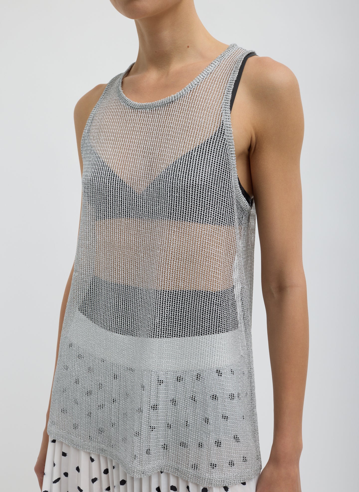 Viscose Metallic Ribbed Tank