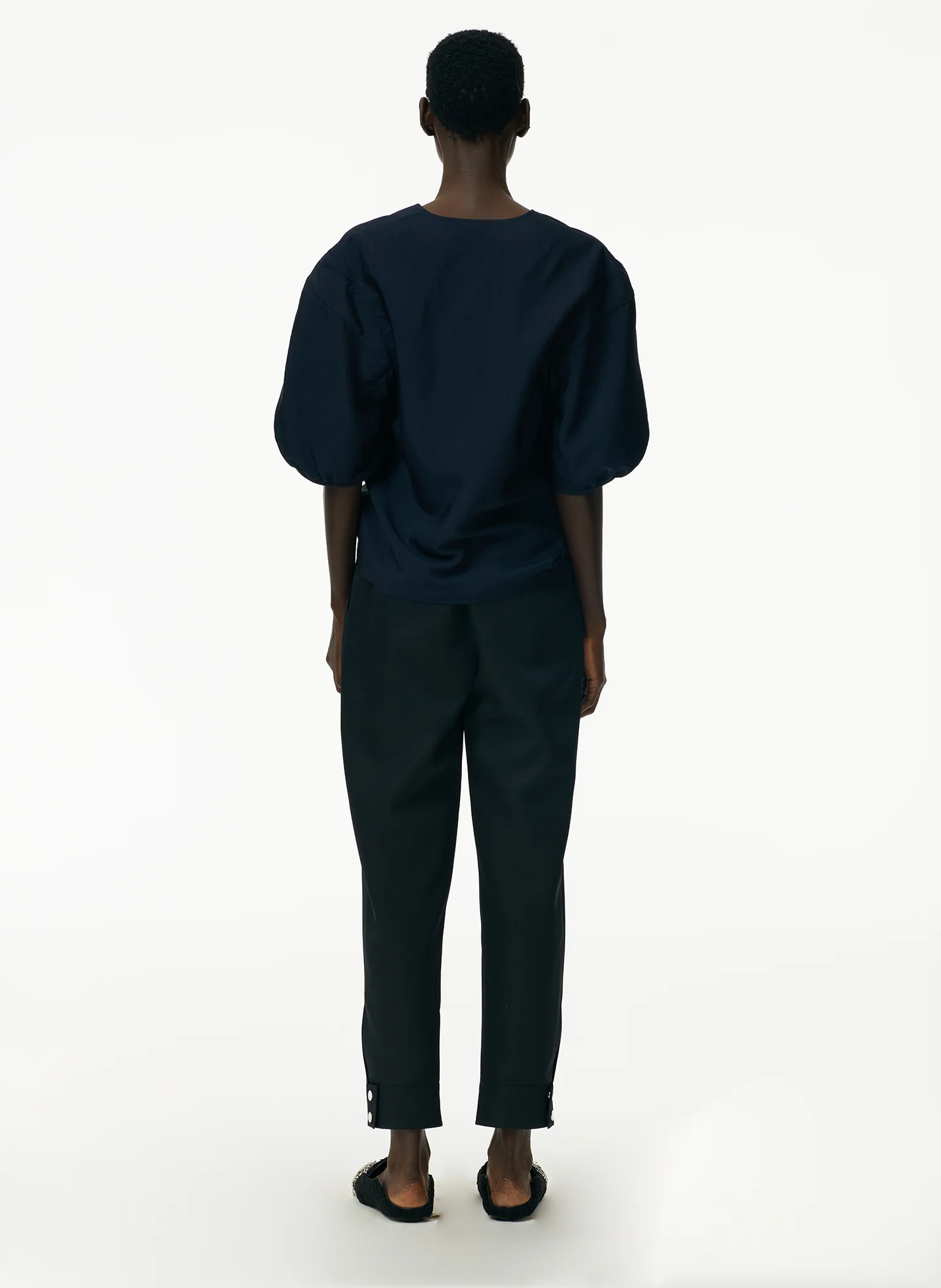 Viscose Plainweave V-Neck Top - Image 4