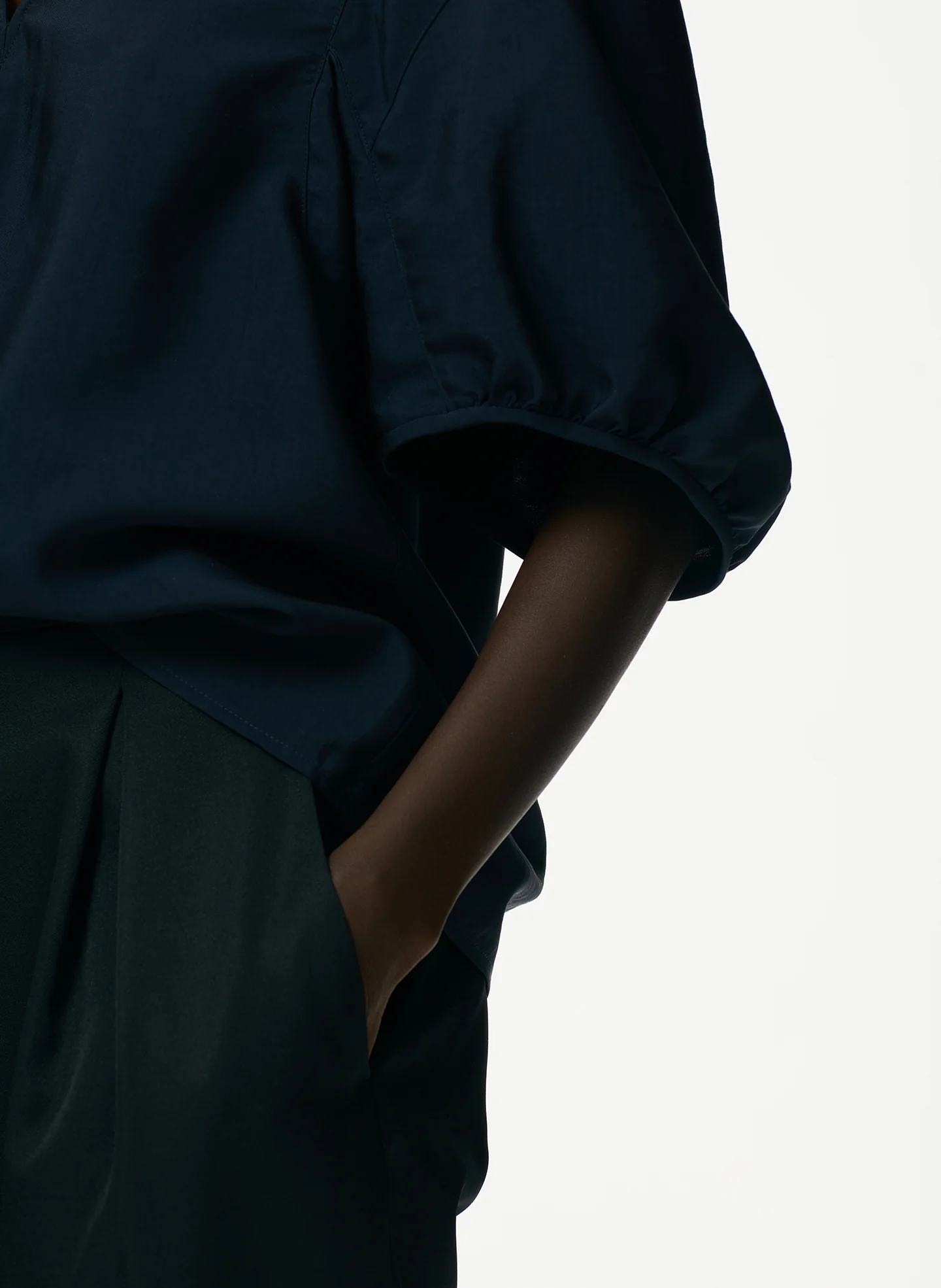 Viscose Plainweave V-Neck Top - Image 6