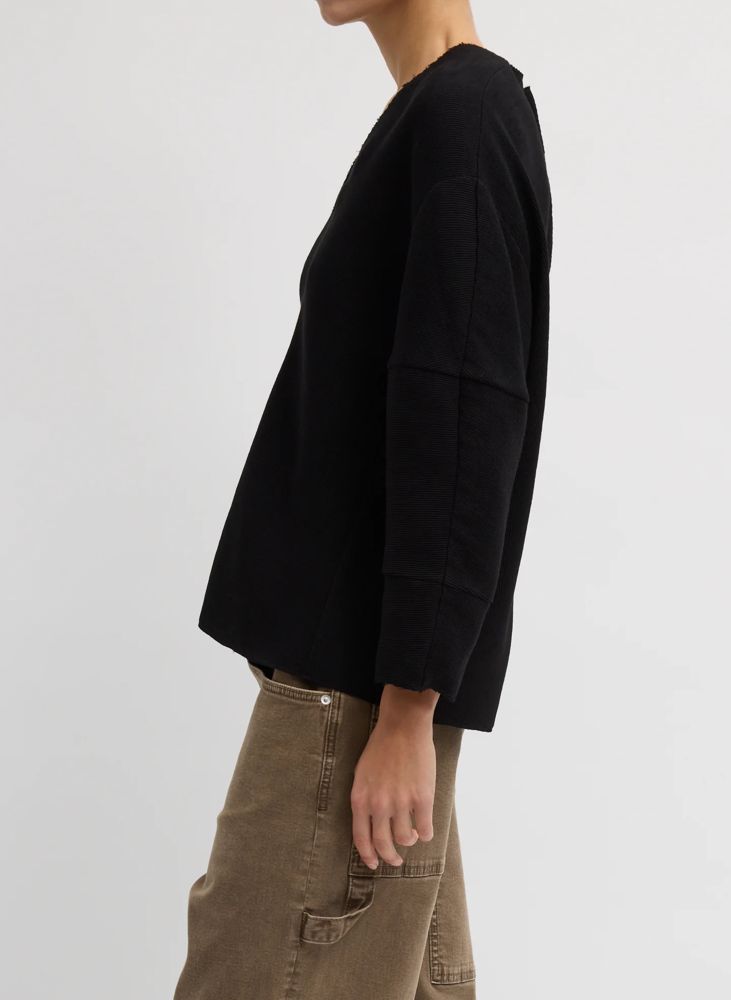 Viscose Plisse Hinged Long Sleeve Top - Image 2