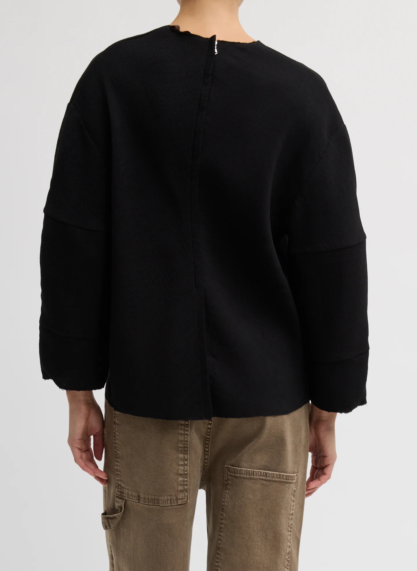 Viscose Plisse Hinged Long Sleeve Top - Image 3