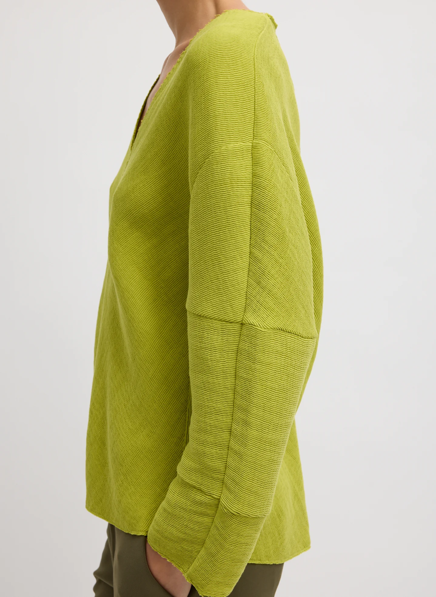 Viscose Plisse Hinged Long Sleeve Top - Image 2