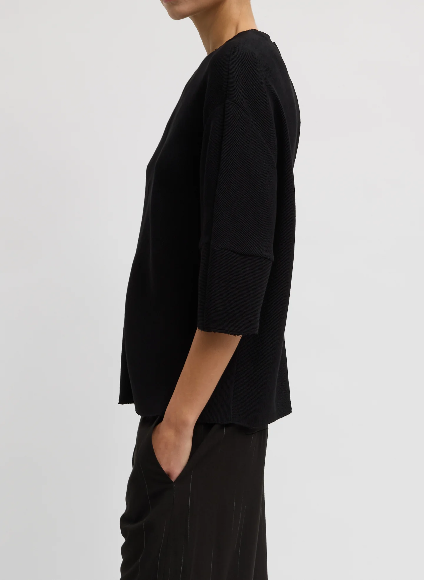 Viscose Plisse Hinged Short Sleeve Top - Image 2