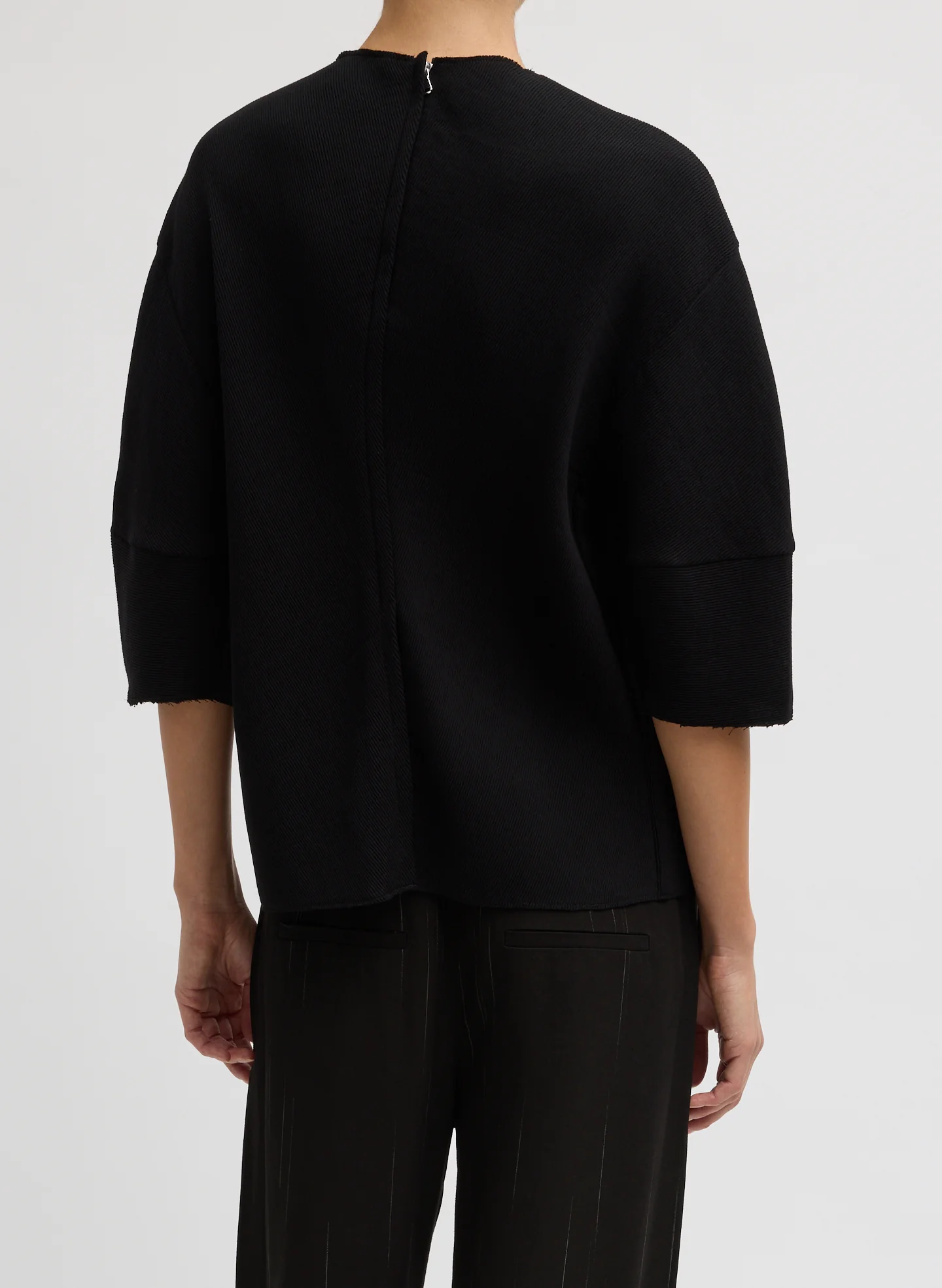 Viscose Plisse Hinged Short Sleeve Top - Image 3
