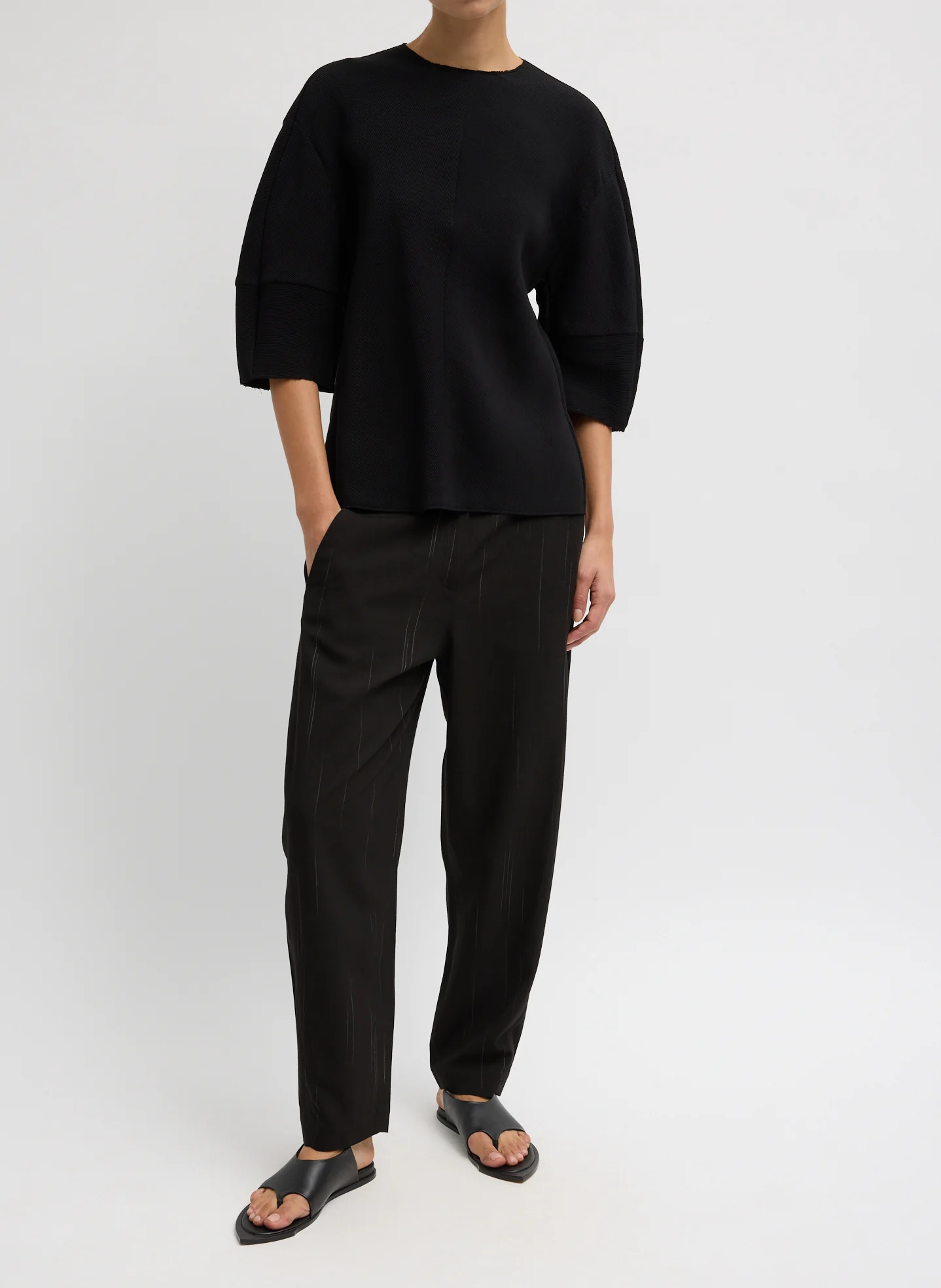 Viscose Plisse Hinged Short Sleeve Top - Image 4