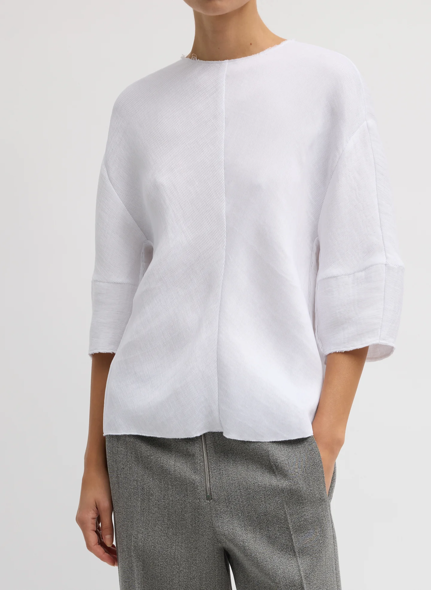 Viscose Plisse Hinged Short Sleeve Top